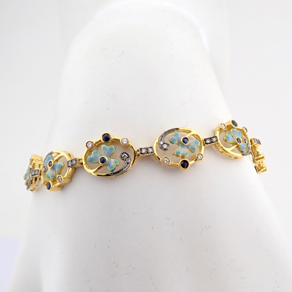 Natural Diamond 18K Yellow Gold Bracelet