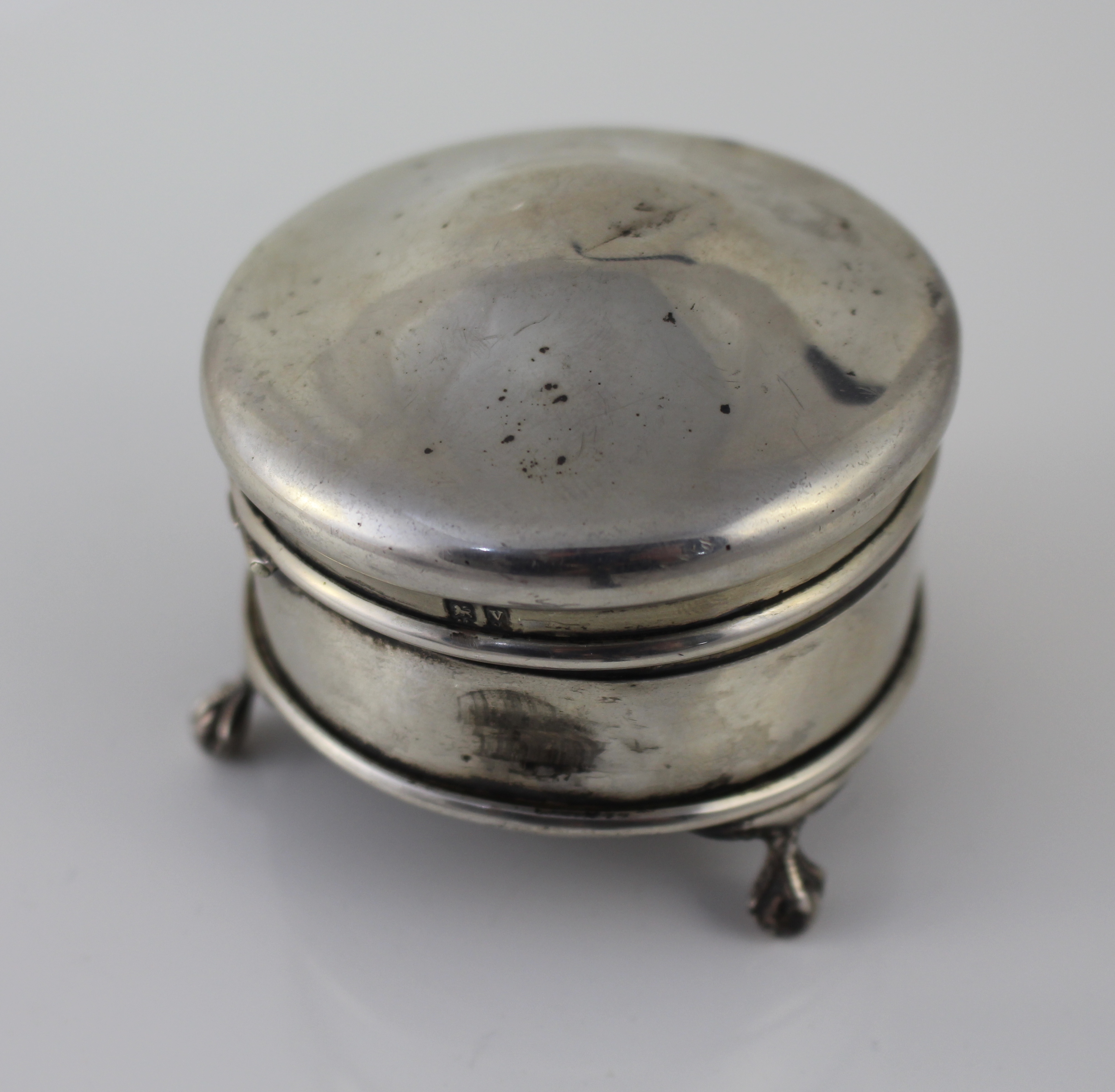 Sterling Silver Velvet Lined Pin Cushion Birmingham 1920