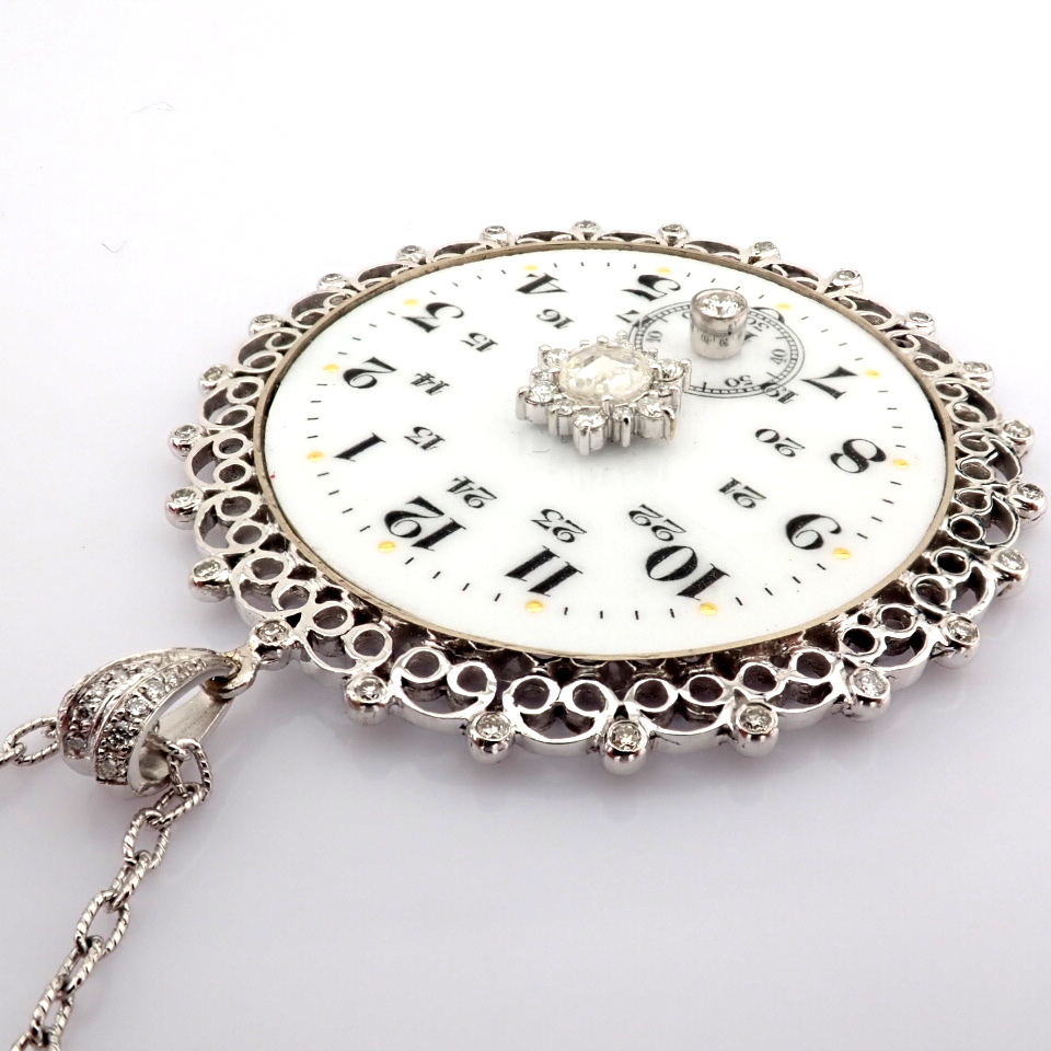 Natural Diamond 14K White Gold Necklace