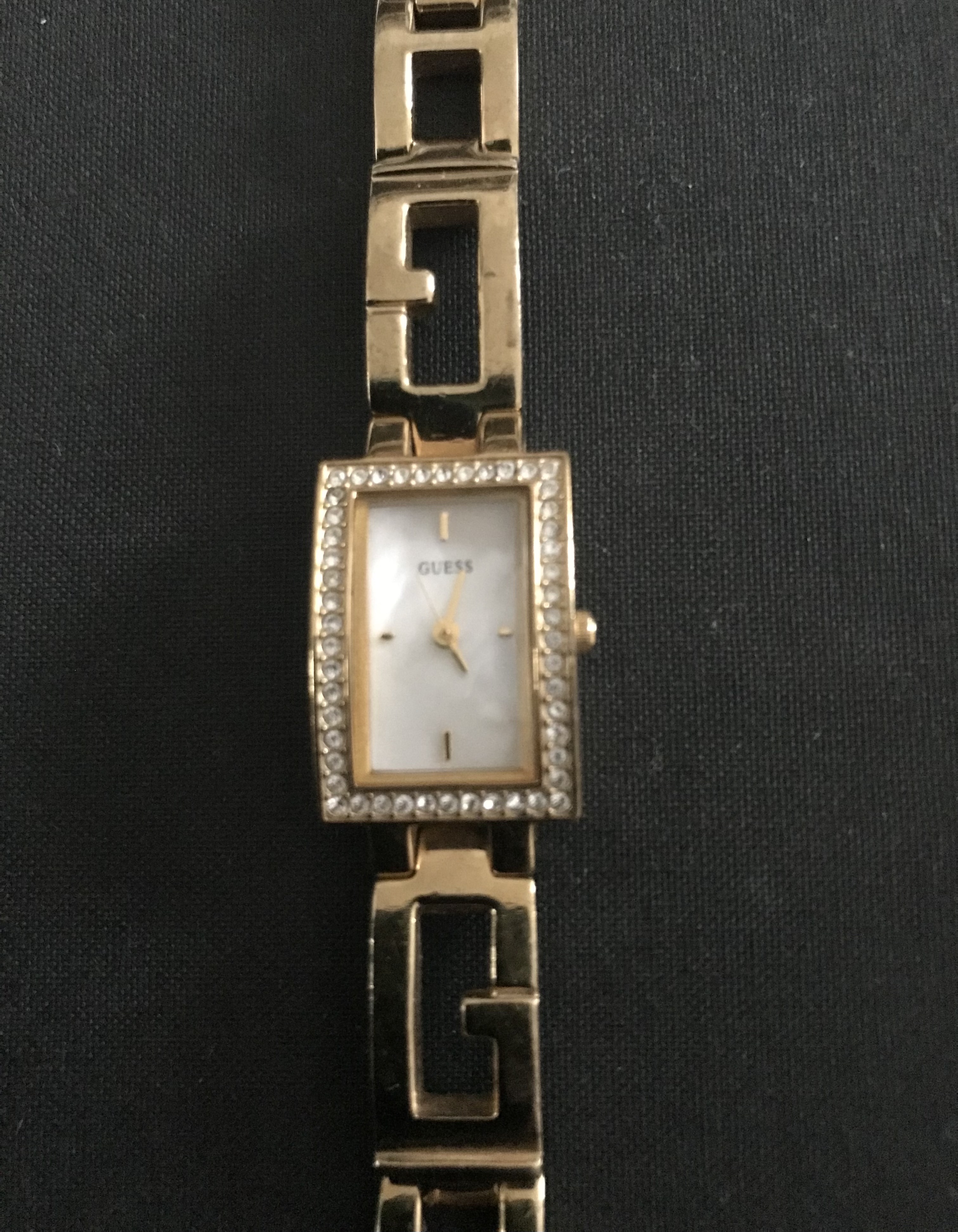 Guess Gold Plated Diamanté Studded Watch