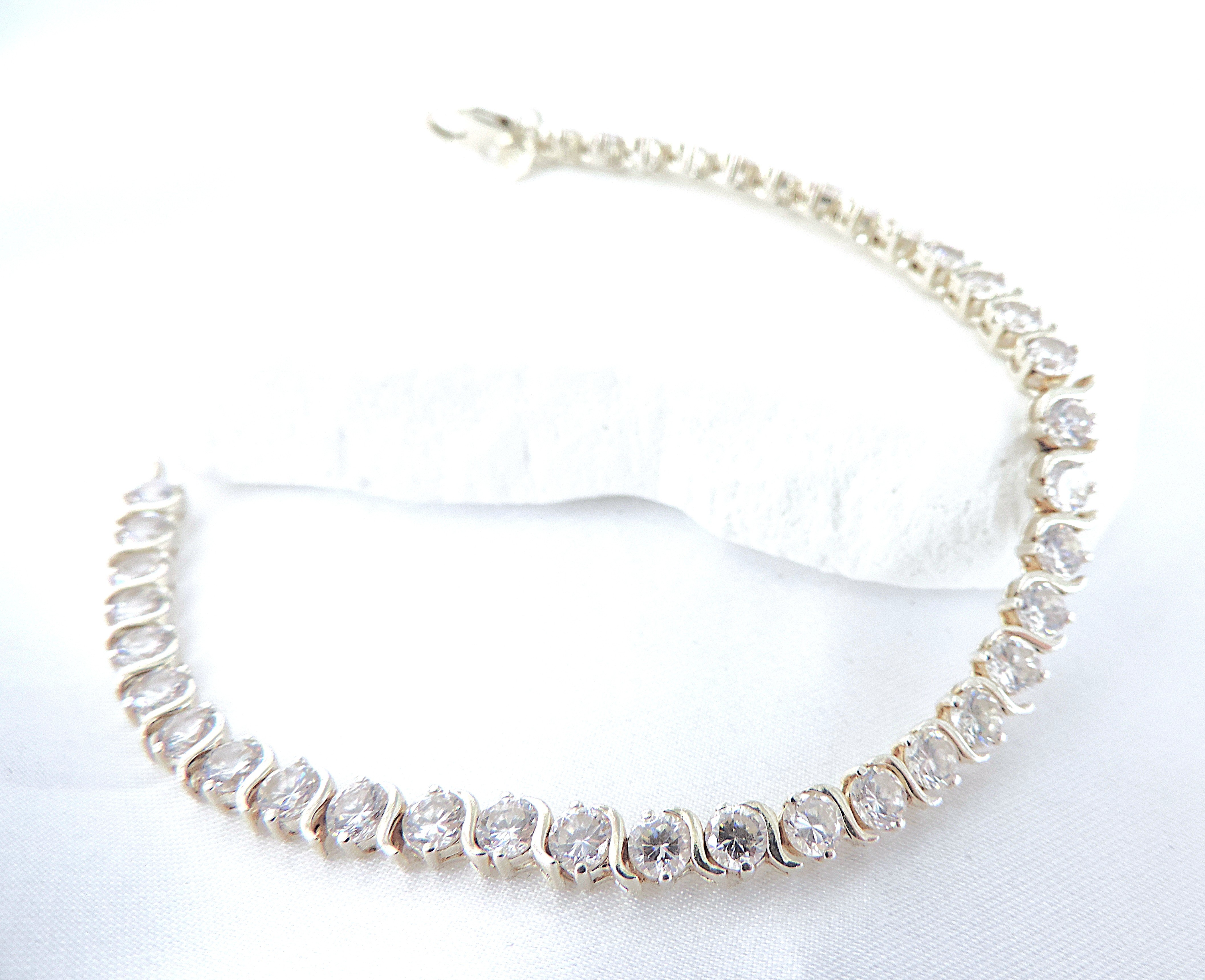 925 Silver 6 Carat CZ GemstoneTennis Bracelet