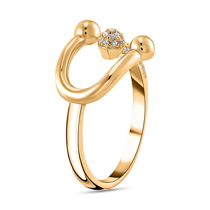 New! Designer Inspired -White Cubic Zirconia Adjustable Ring