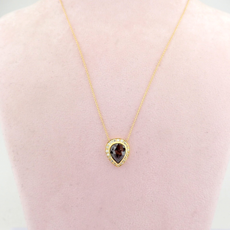 Natural Diamond 18K Yellow Gold Necklace