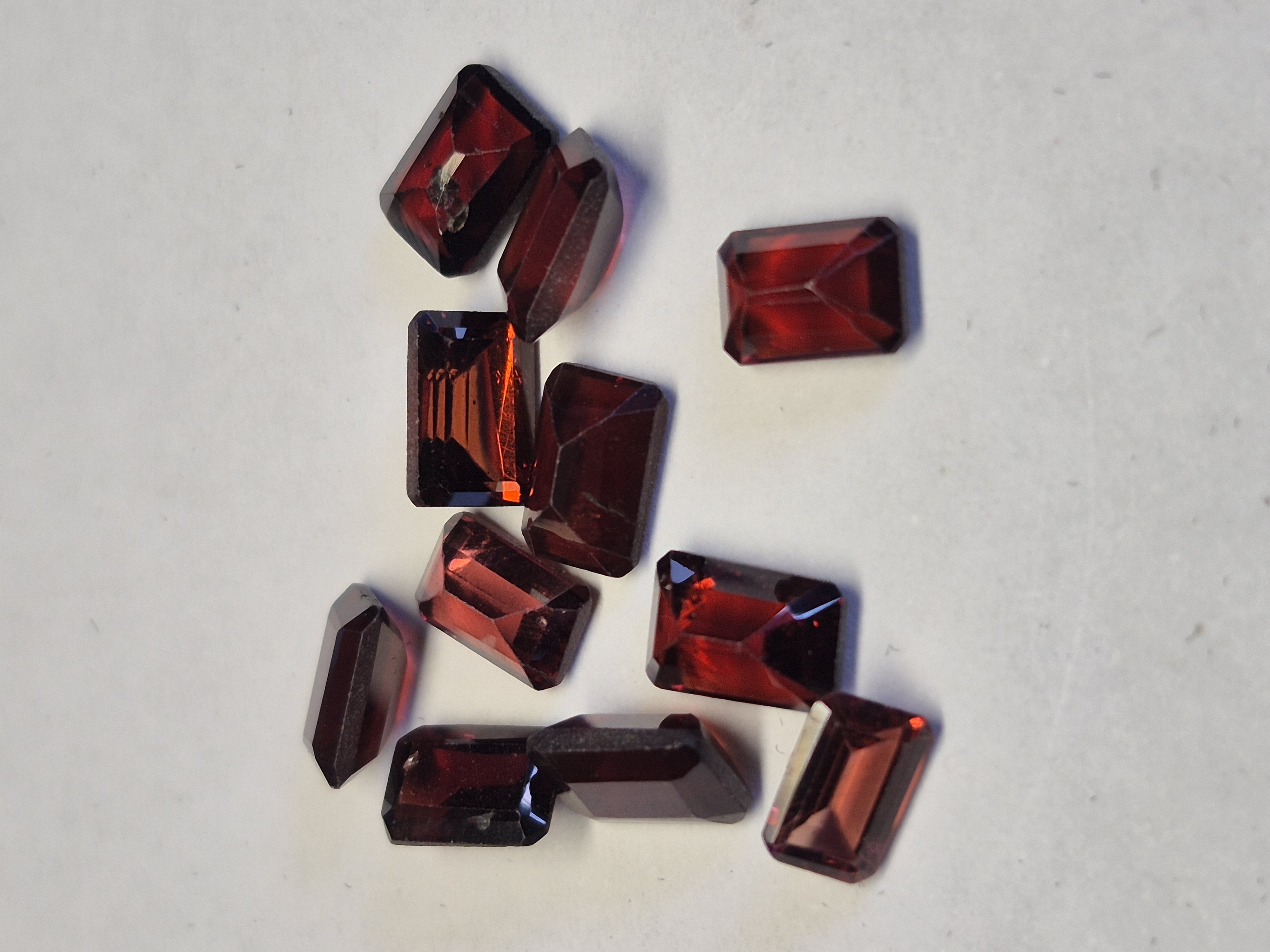 Natural Garnet Lot 8.60 Ct – Emerald Cut 6x4 mm Deep Red Gemstones