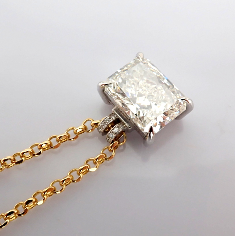 Radiant Cut Lab-Grown Diamond Necklace - 6.07 Total Carat (IGI Certified)