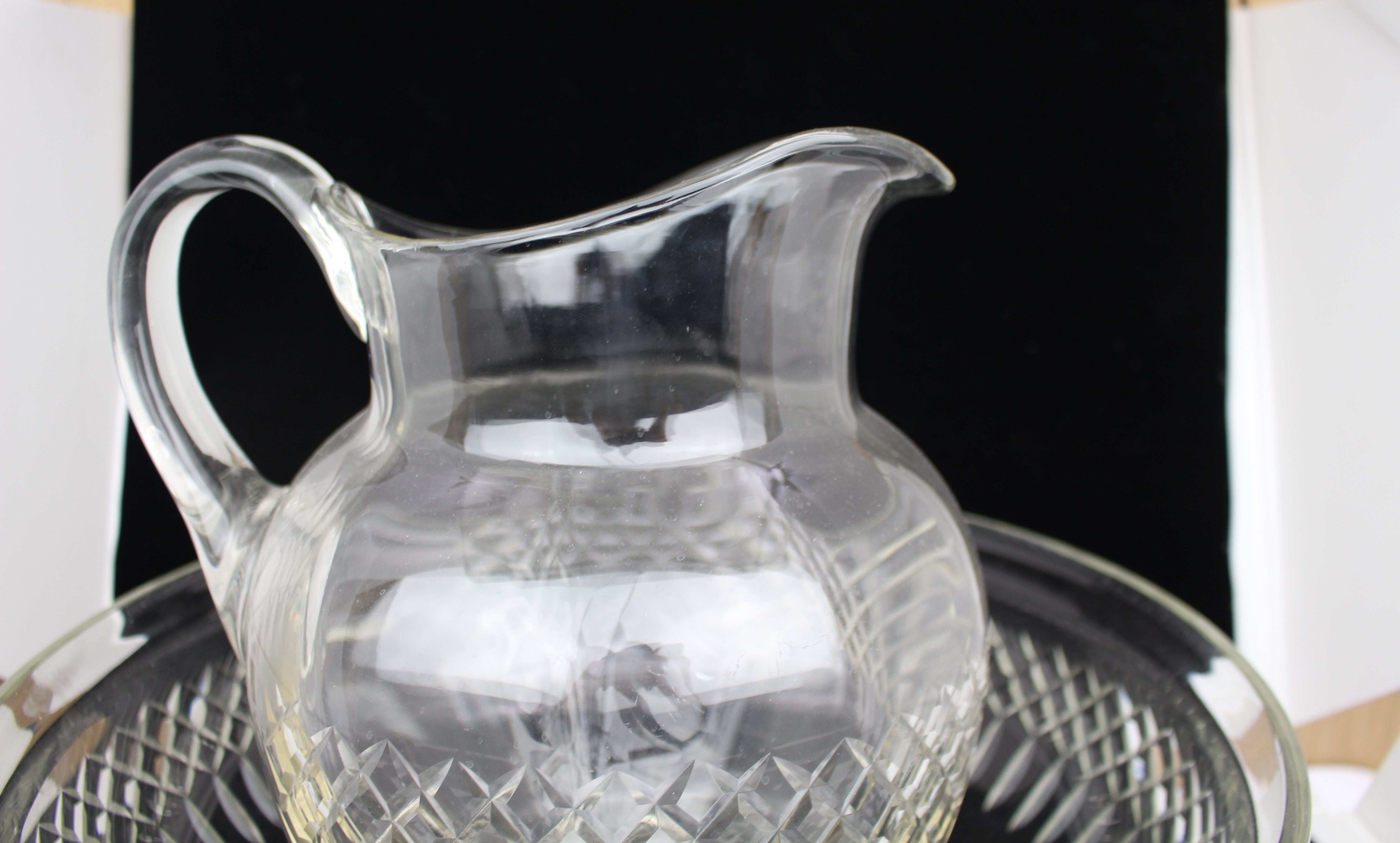 Large Victorian Cut Crystal Jug & Bowl Set