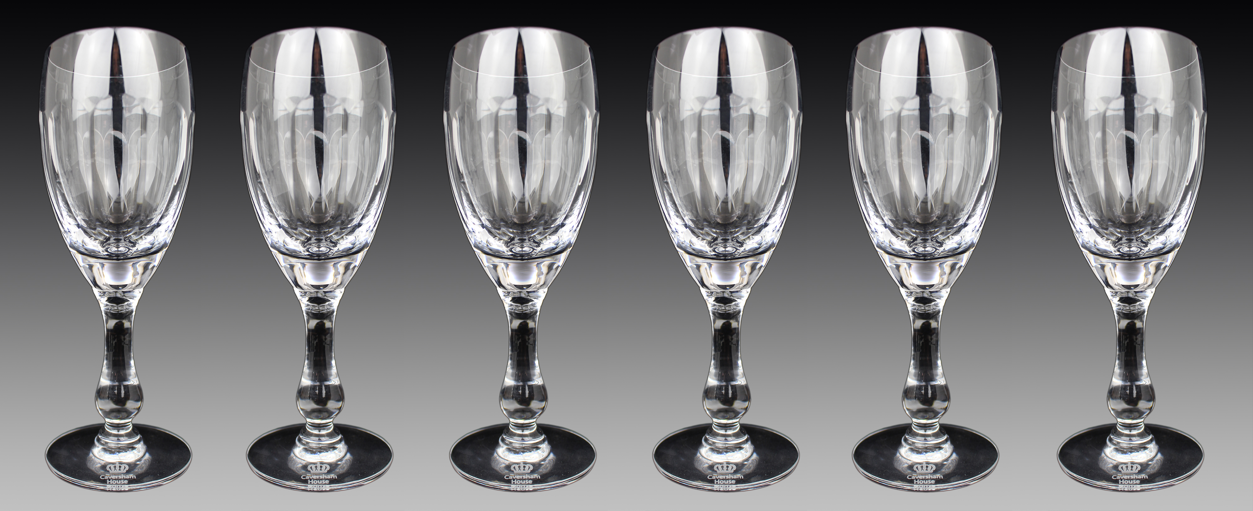 Complete Suite of 36 Hand-Cut Crystal Glasses by Tudor Crystal