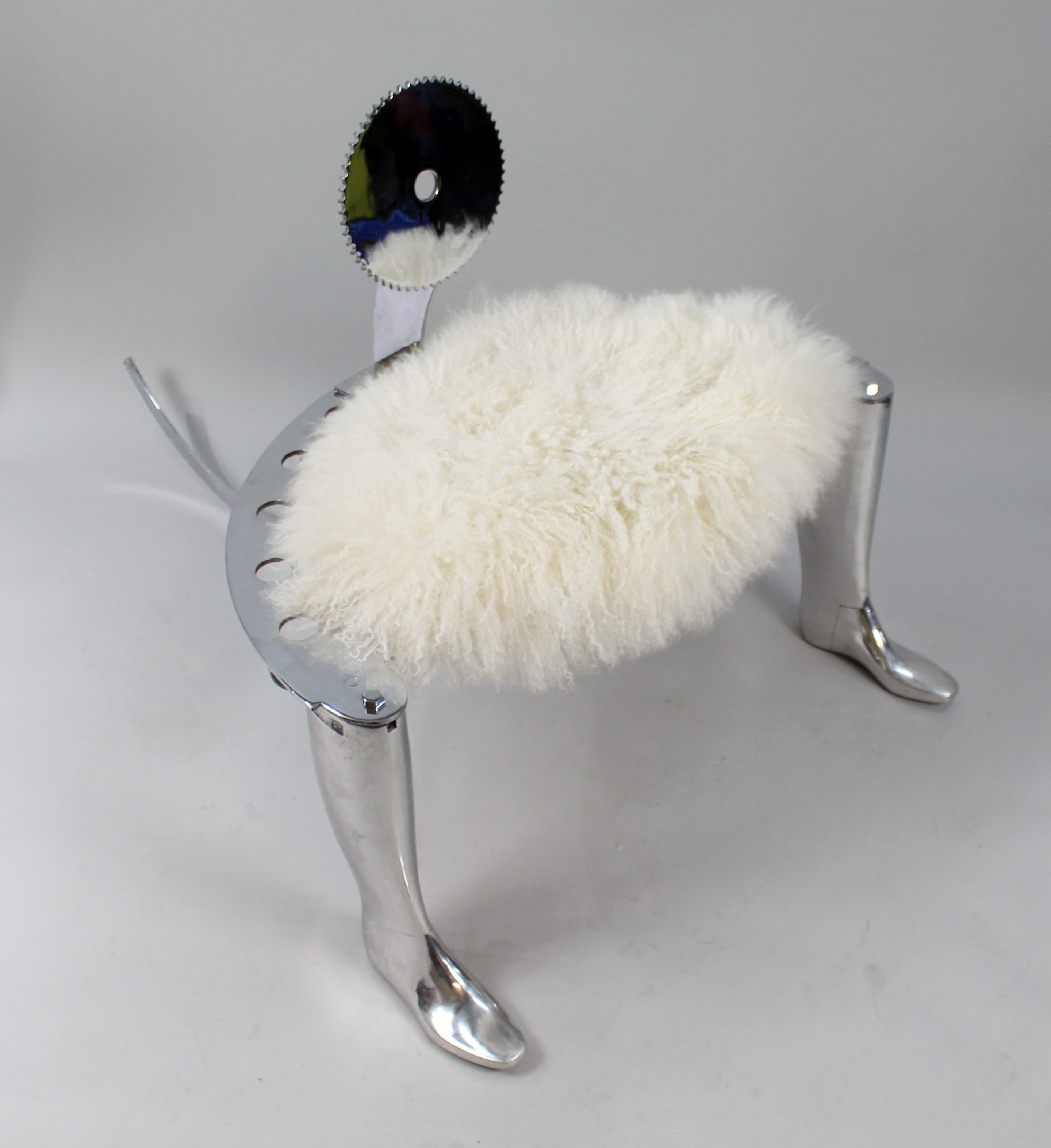 Designer Chromed Antique Shoemakers Chair