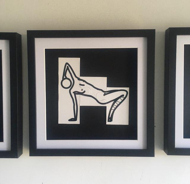 Julian Opie (1958) ‘This Is Shahnoza’ In 3 Parts, Wooden Maquettes, Framed, 2008