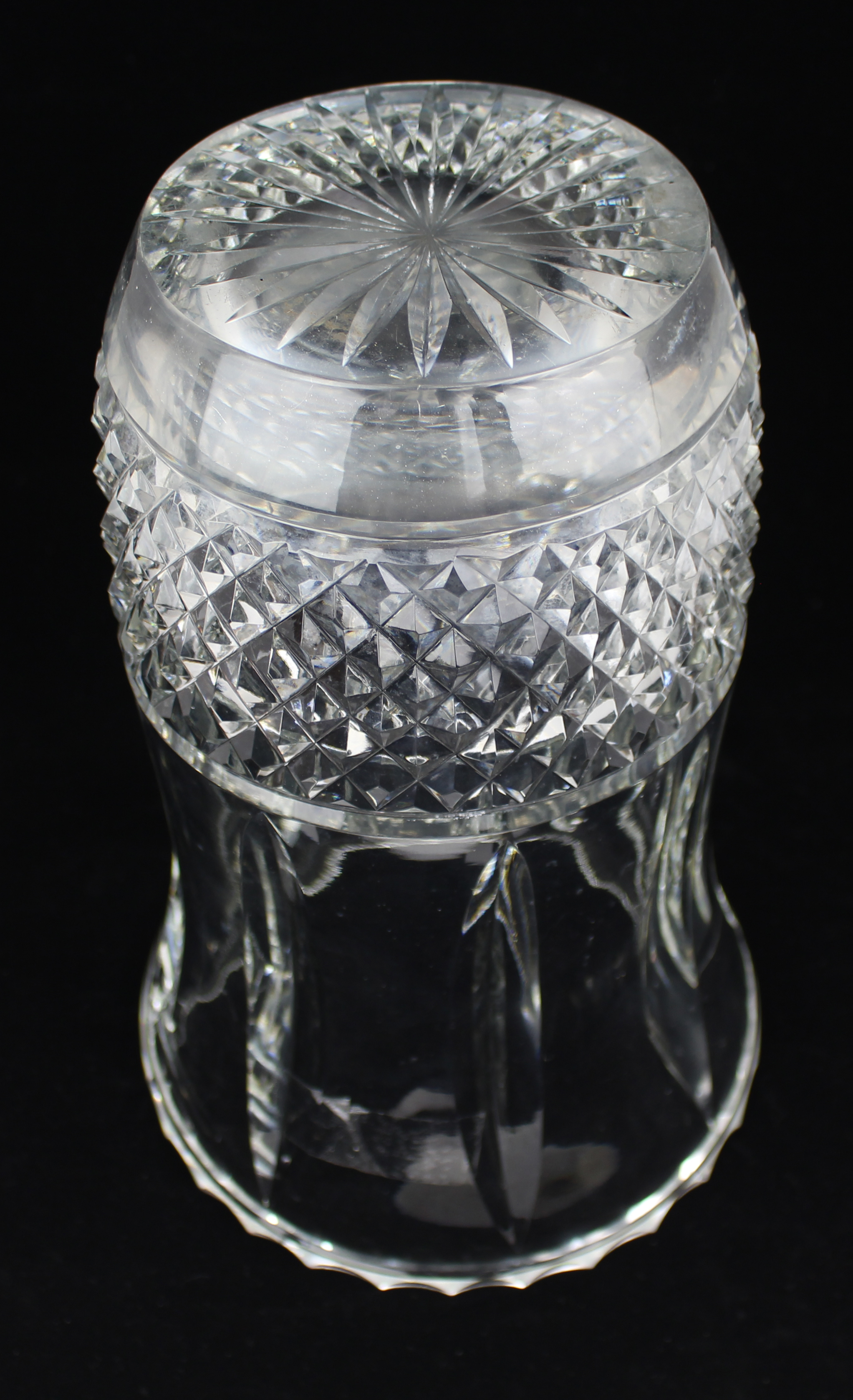 Large Cut Crystal Vase with Diamond and Fluted Detail