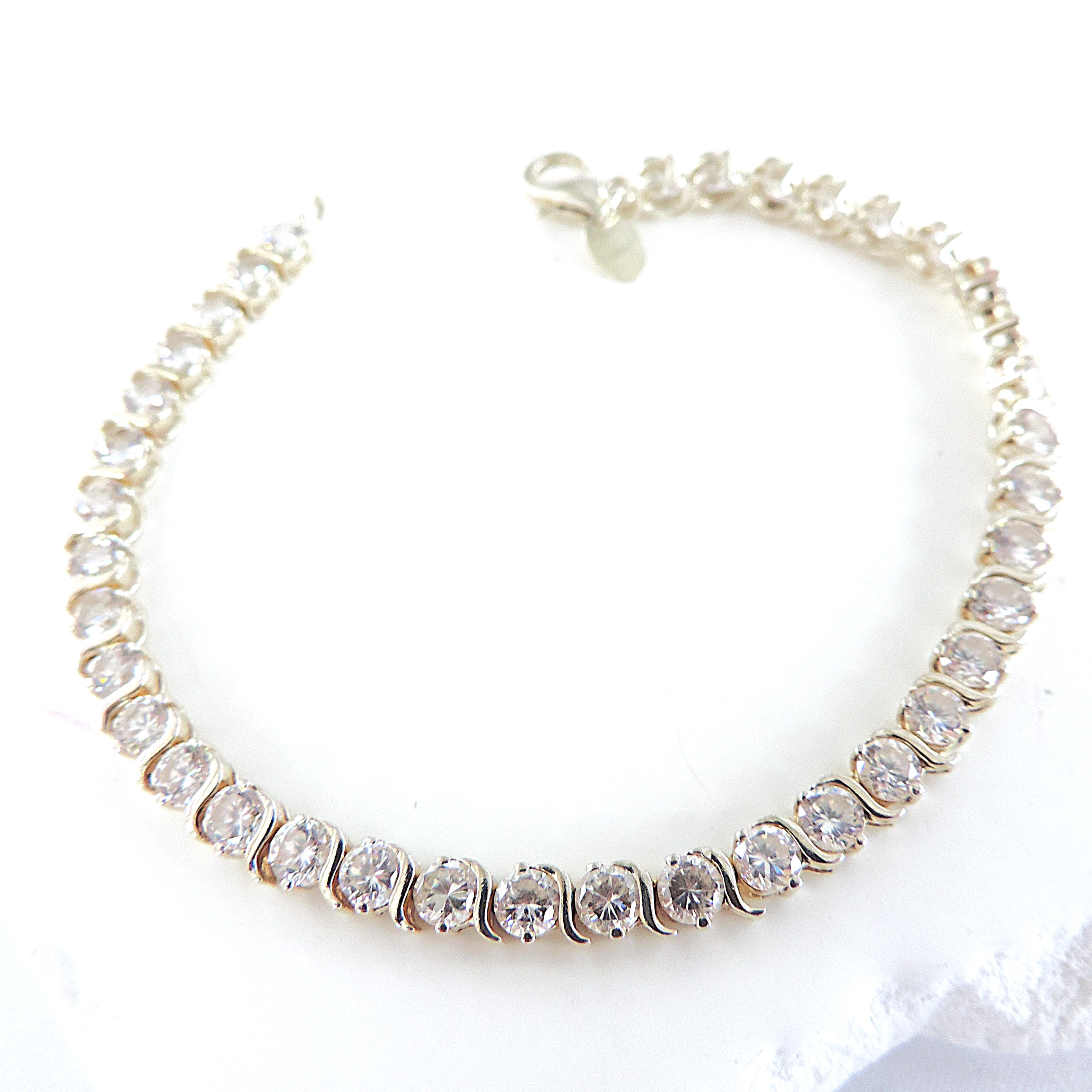  925 Silver 6 Carat CZ GemstoneTennis Bracelet