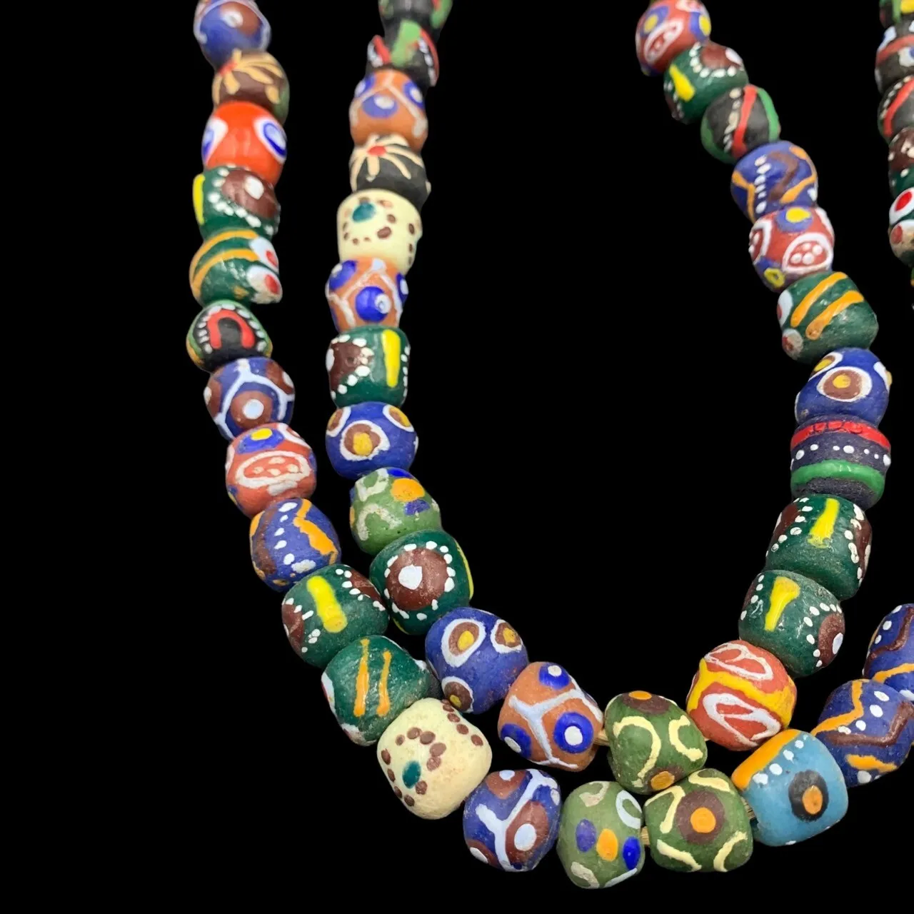 Genuine African Multi Colour Glass Beads, African Glass Beads, GR-QY-25