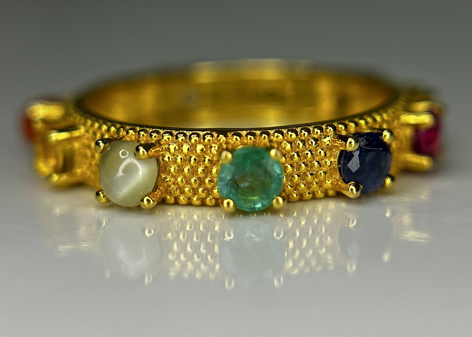 Beautiful Natural Multi Gemstone Rosary & 18k Gold