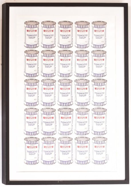 Banksy (b 1973) ‘Tesco Value Tomato Soup Can’, Lithograph Print, Framed, 2006