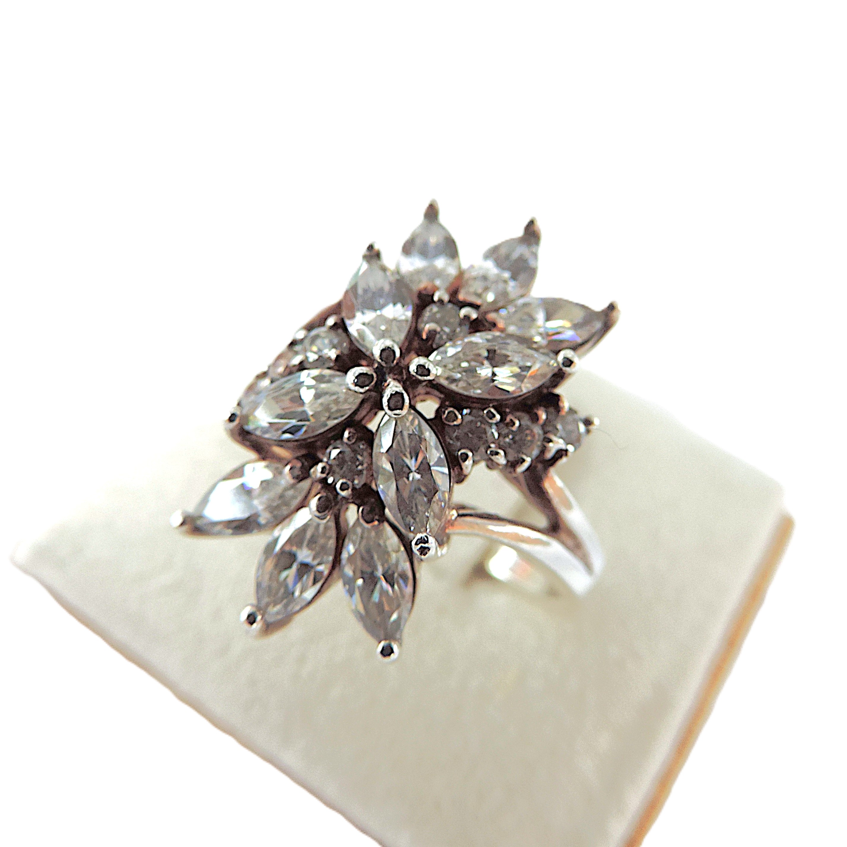 925 Silver 4.58 Carat Lab Created Diamond Ring 'New'