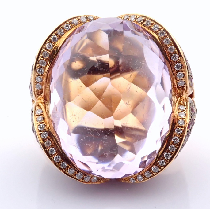 Natural Diamond 18K Rose/Pink Gold Ring