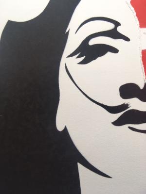 Pure Evil (British 1968-) Marlenes Lips De-constructed - Unique Offset Lithograph 2012