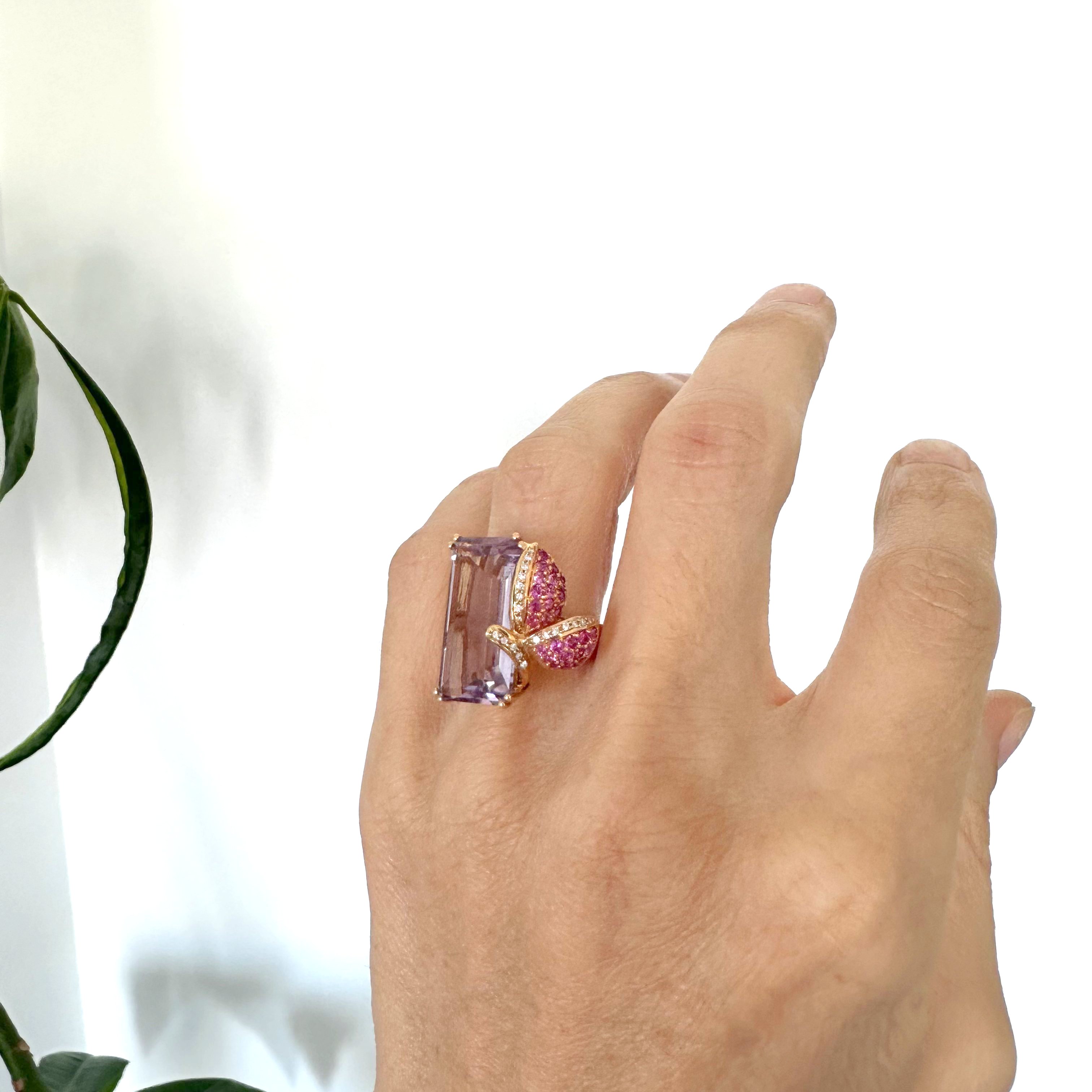 Natural Diamond 18K Rose/Pink Gold Ring