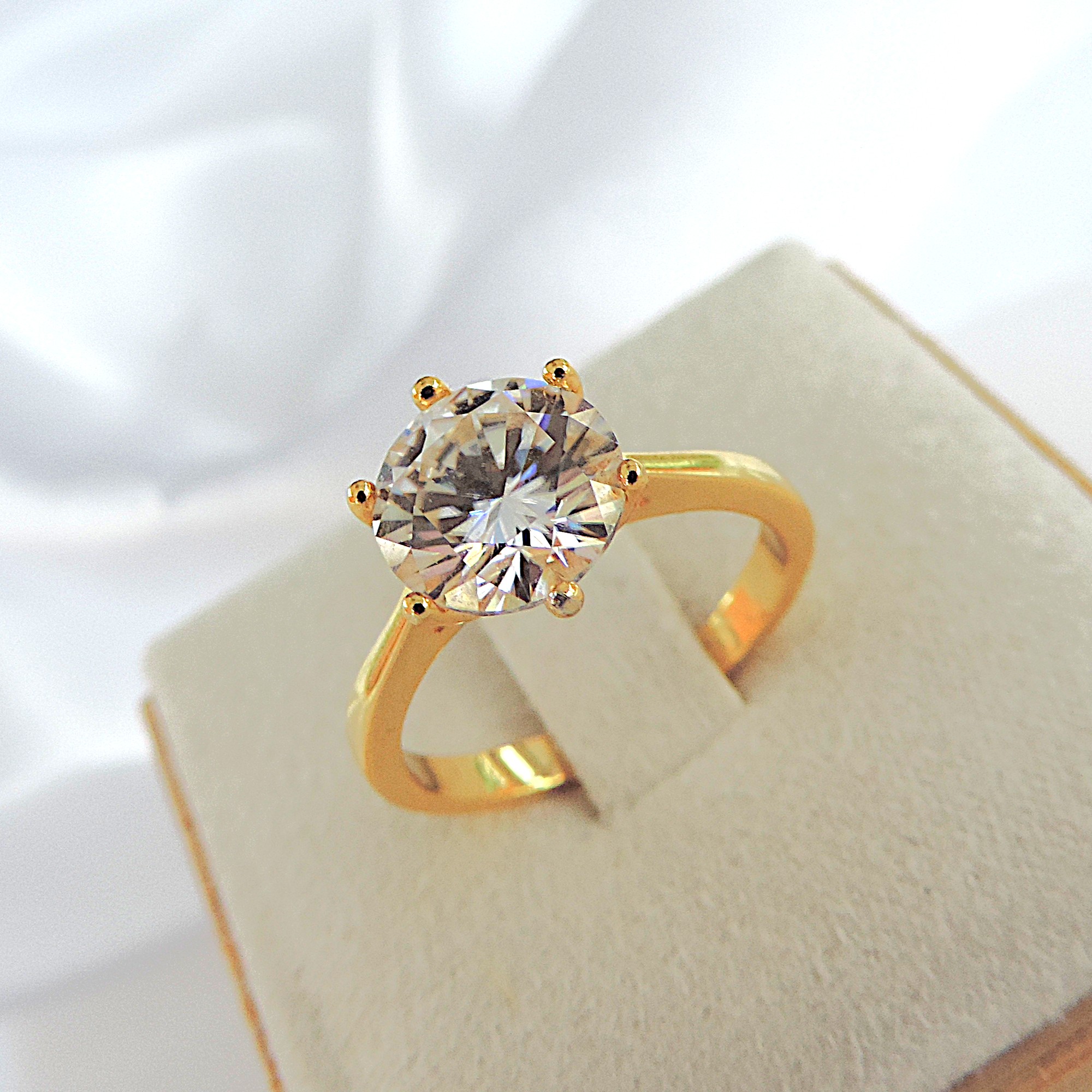 18k Gold 925 Silver 1.44 Carat Moissanite Solitaire Ring 'New'