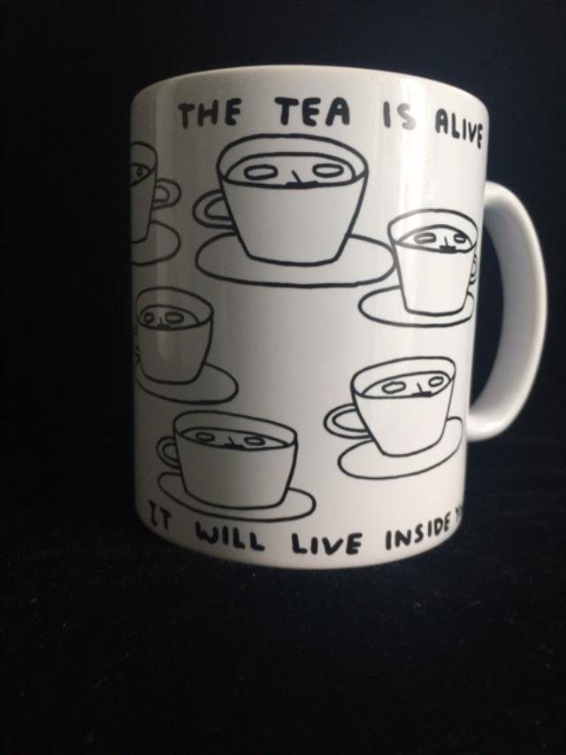 David Shrigley OBE (b 1968) ‘The Tea Is Alive’ Tea / Coffee Mug,  Editioned, 2021