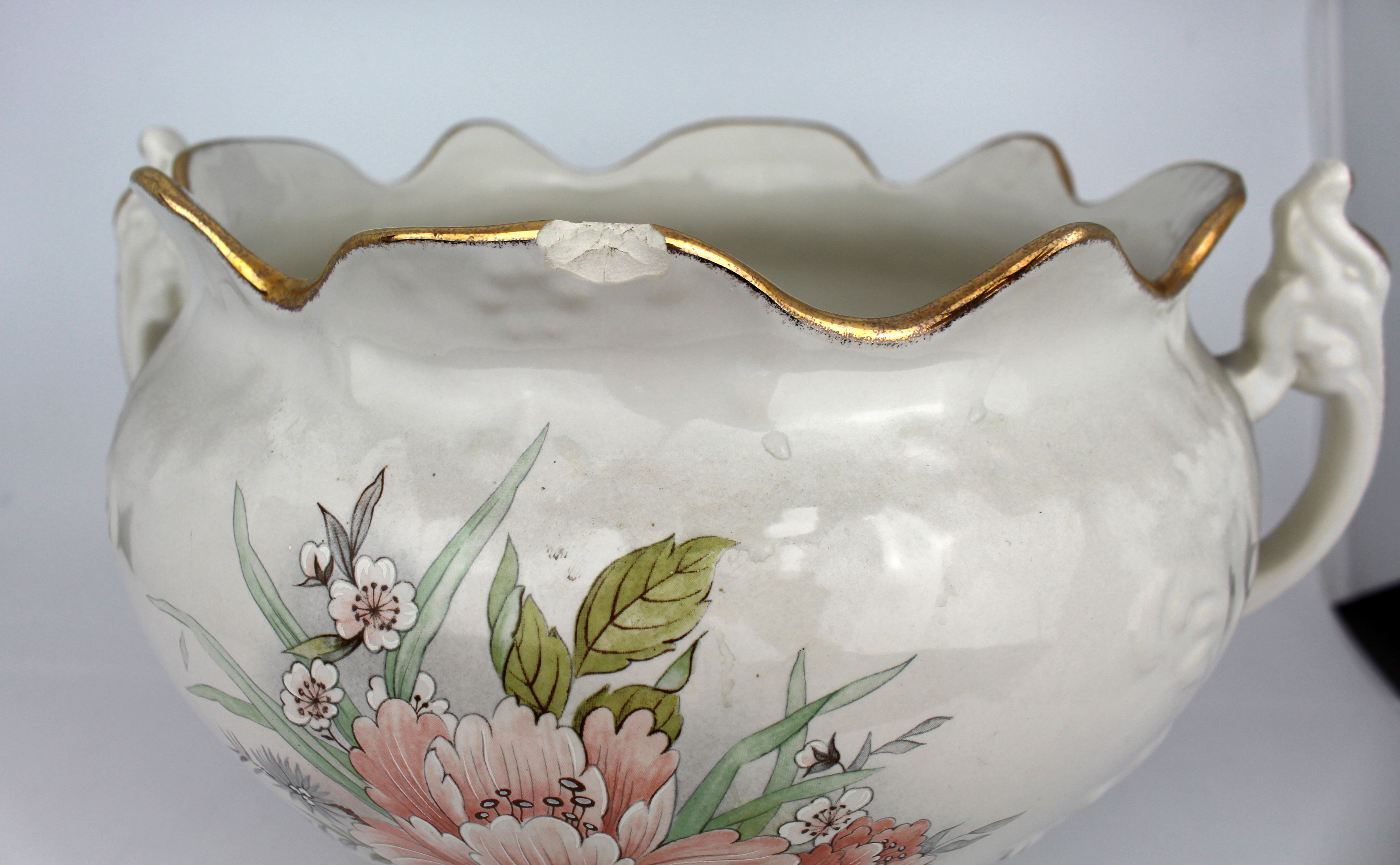 Staffordshire Pottery Two Handled Planter