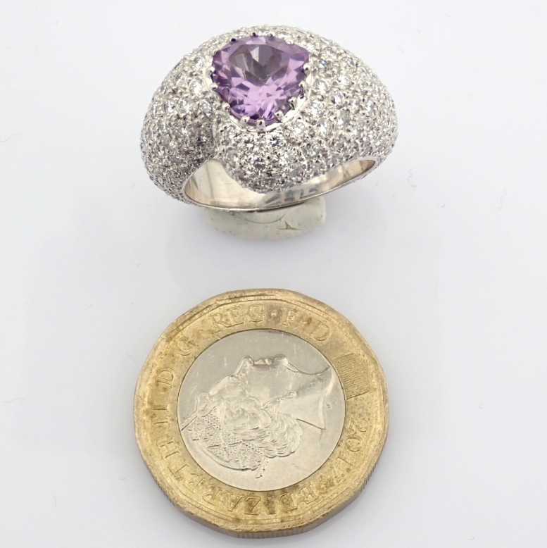 Natural Diamond 18K White Gold Ring