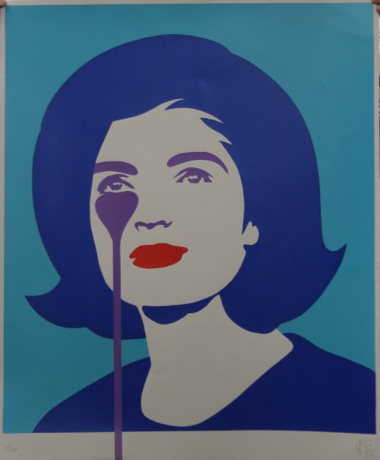 Pure Evil (English 1968) Purple ‘Jackie Kennedy In Tears’, Screenprint, Signed Numbered Limited Edit