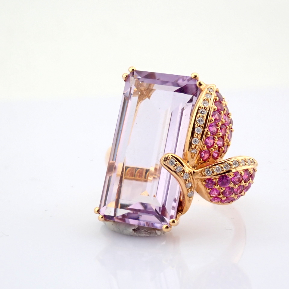 Natural Diamond 18K Rose/Pink Gold Ring