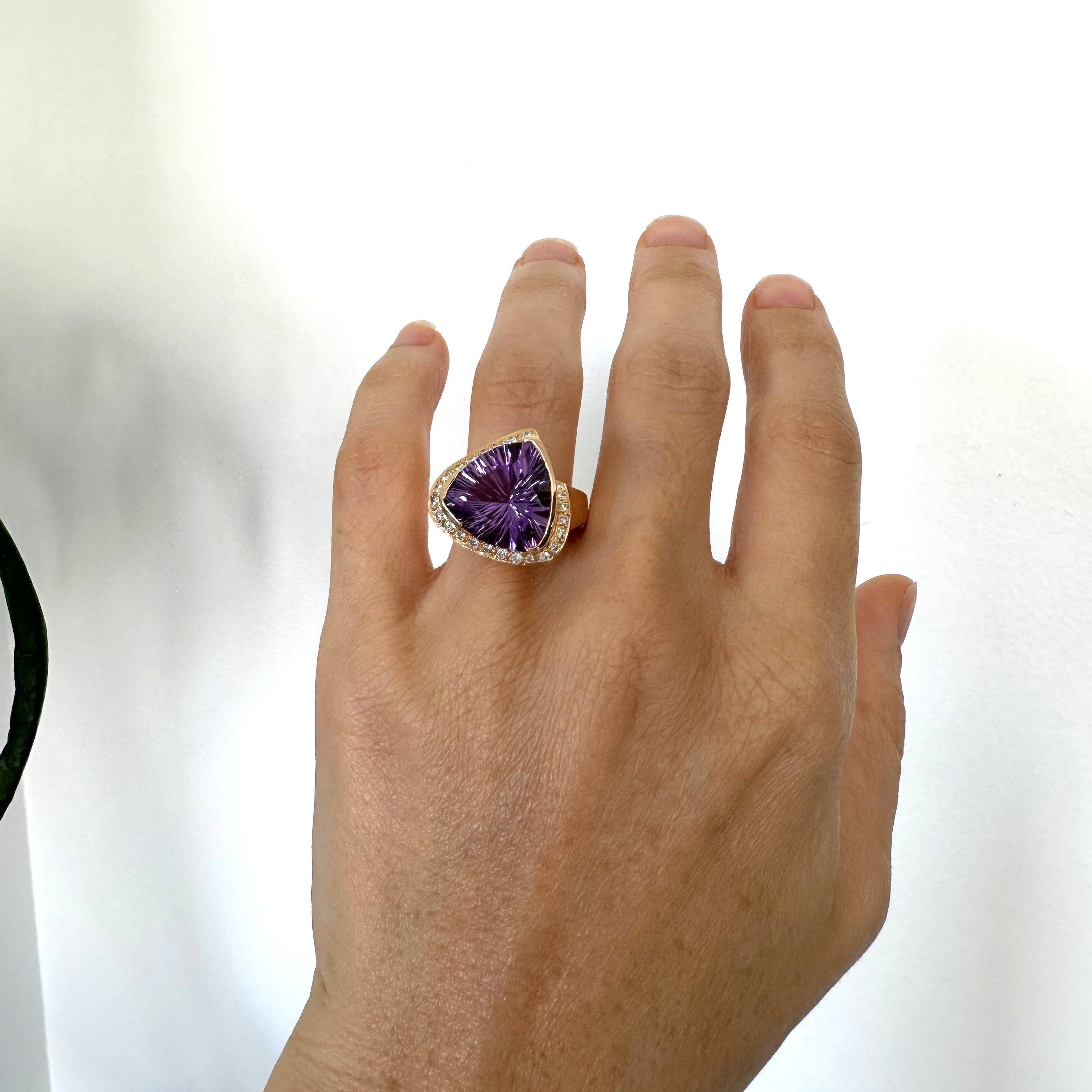 Natural Diamond 18K Rose/Pink Gold Ring