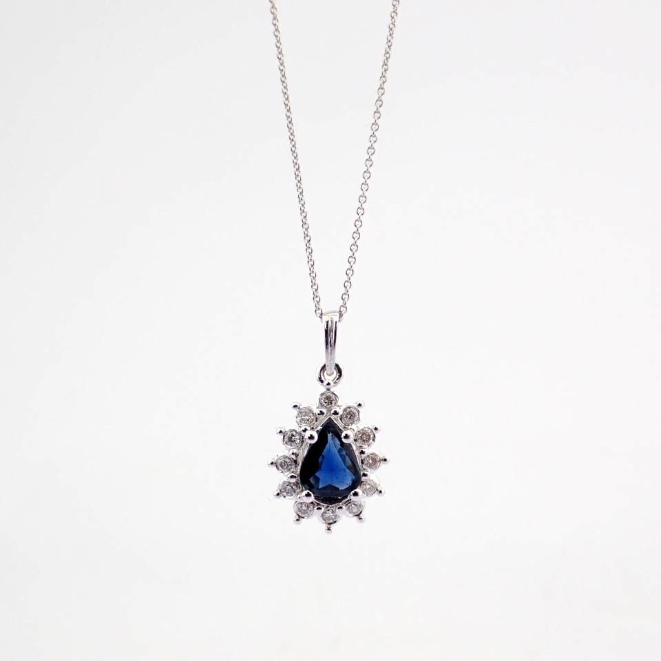 Natural Diamond 18K White Gold Necklace