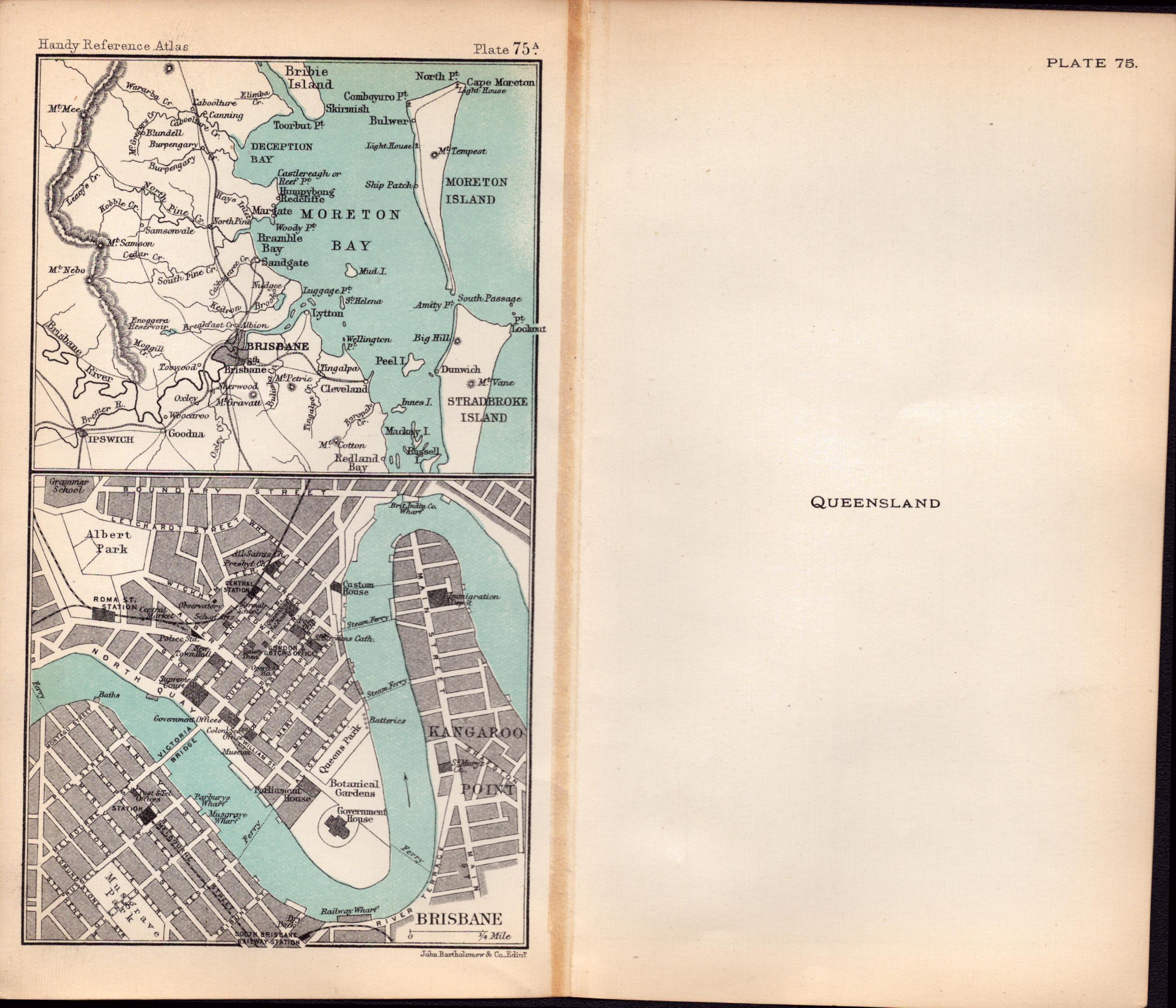 Australia Queensland Double Sided Victorian Antique 1896 Map.