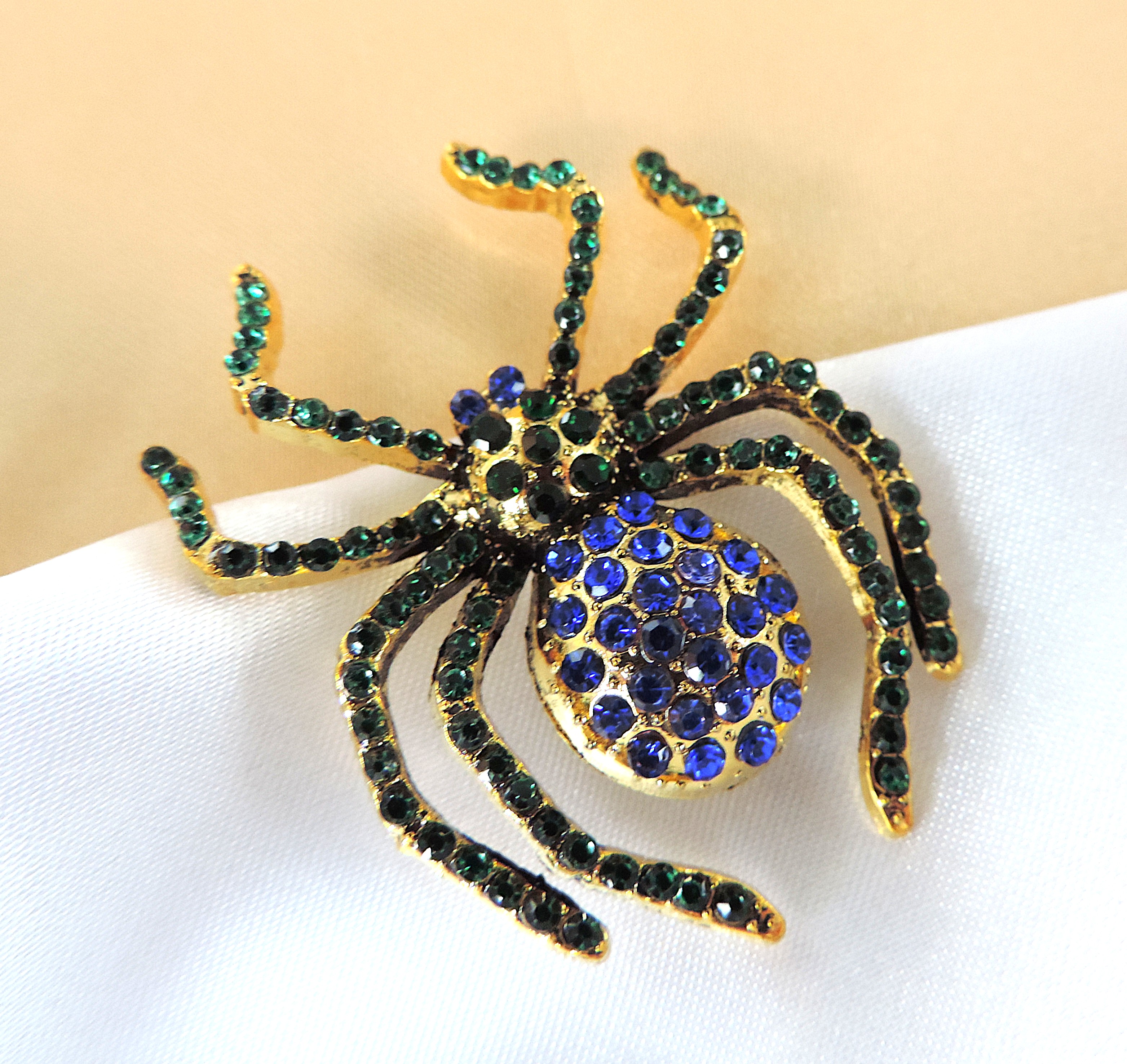 Crystal Encrusted Spider Brooch
