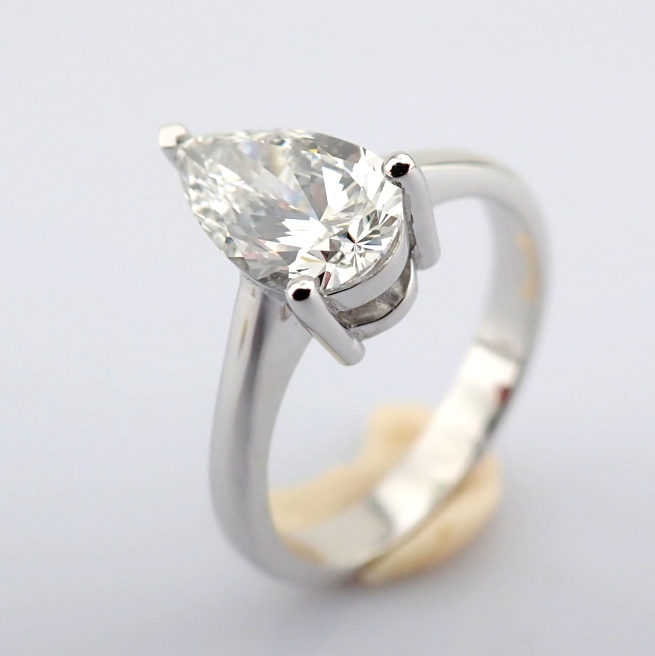 Pear Cut Lab-Grown Diamond Ring - 1.35 Total Carat (IGI Certified)