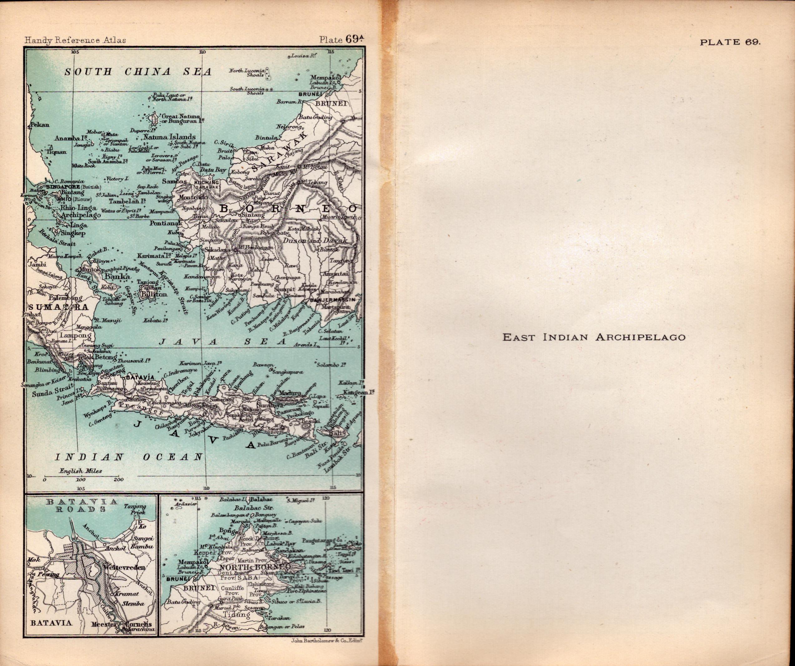 East Indian Archipelago Double Sided Victorian Antique 1896 Map.