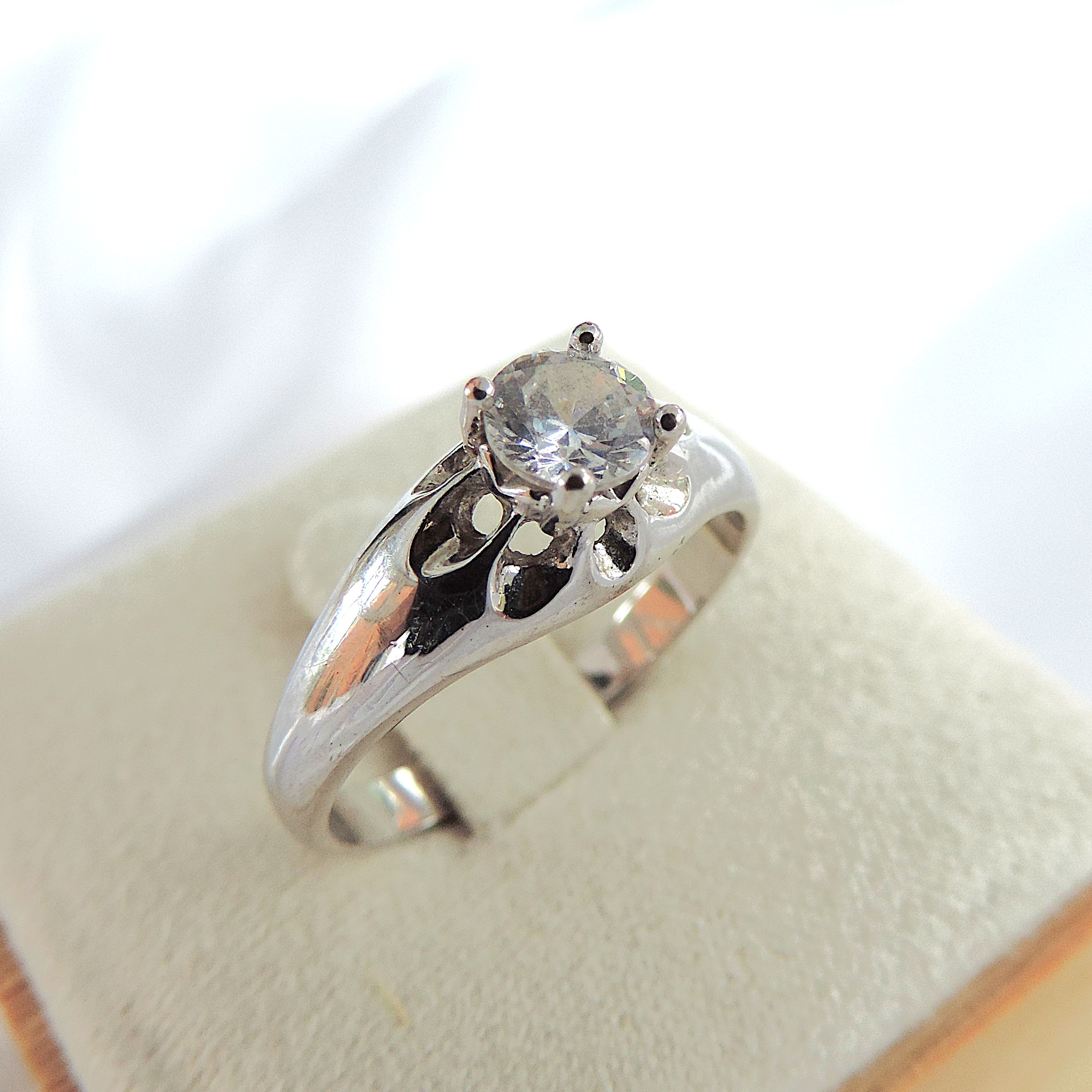 925 Silver CZ Gemstone Ring