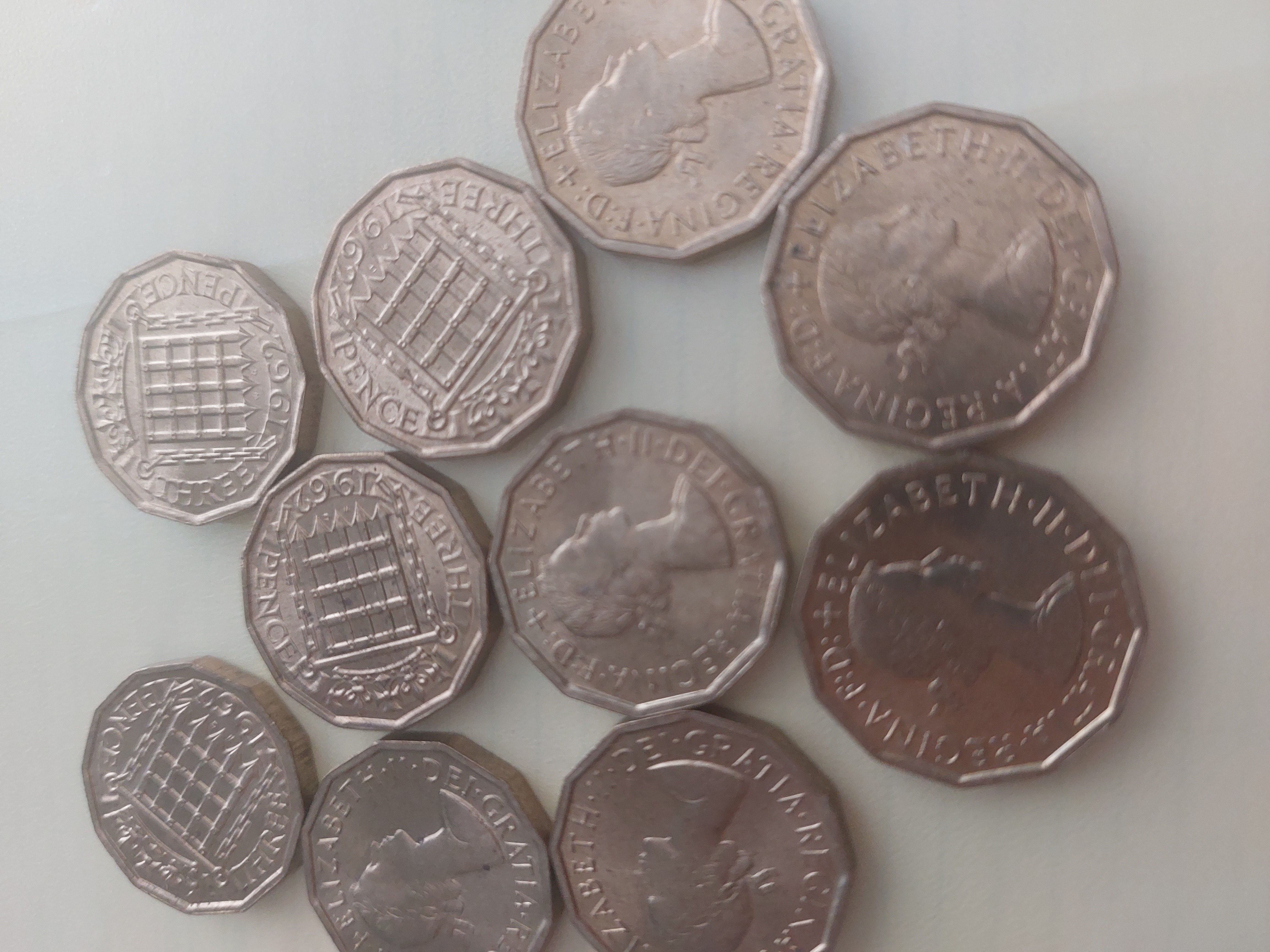 Threepenny Pieces x 14. 1962