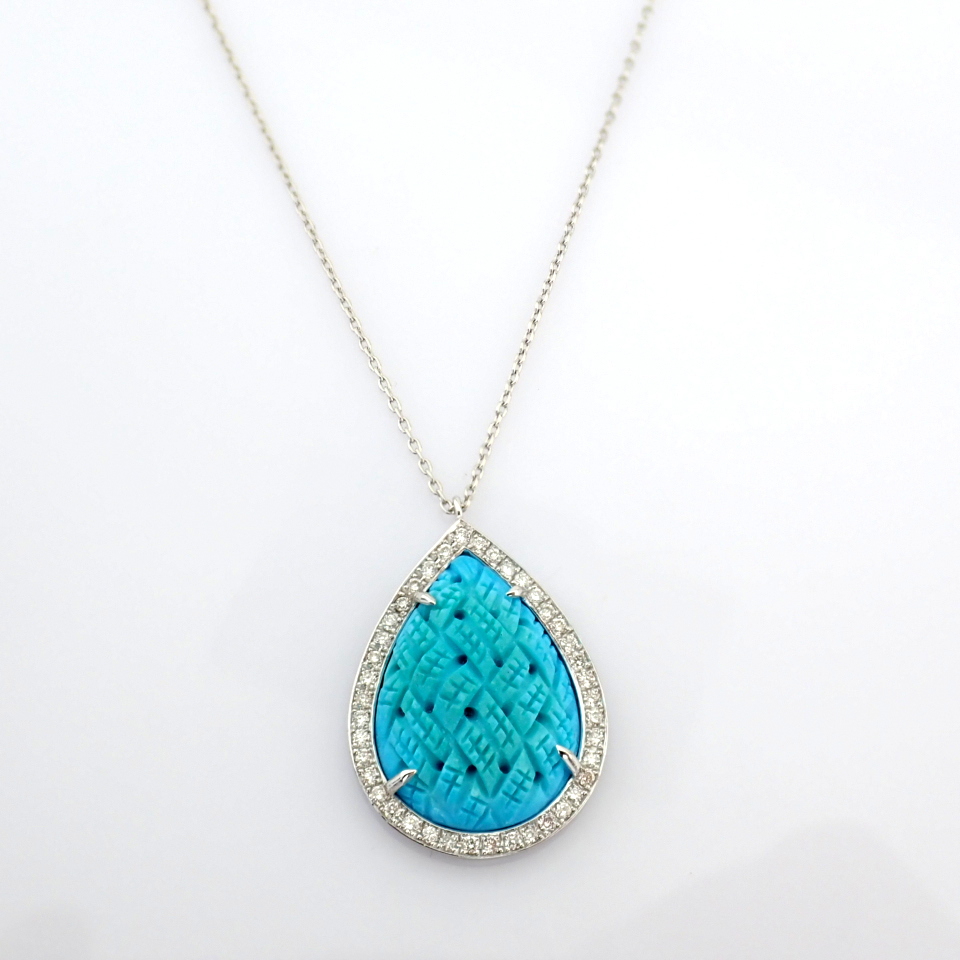 Natural Diamond 18K White Gold Necklace