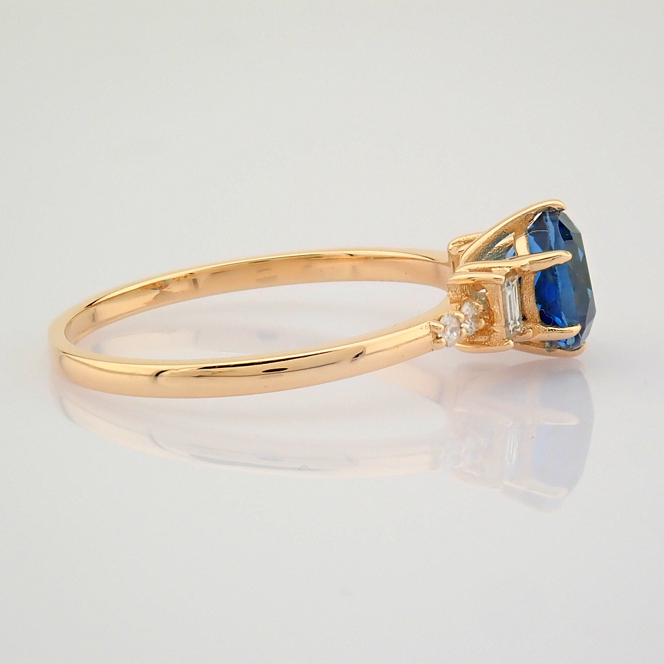 Certificated 14K Rose/Pink Gold Baguette Diamond & Diamond Ring (Total 1.44 ct Stone)
