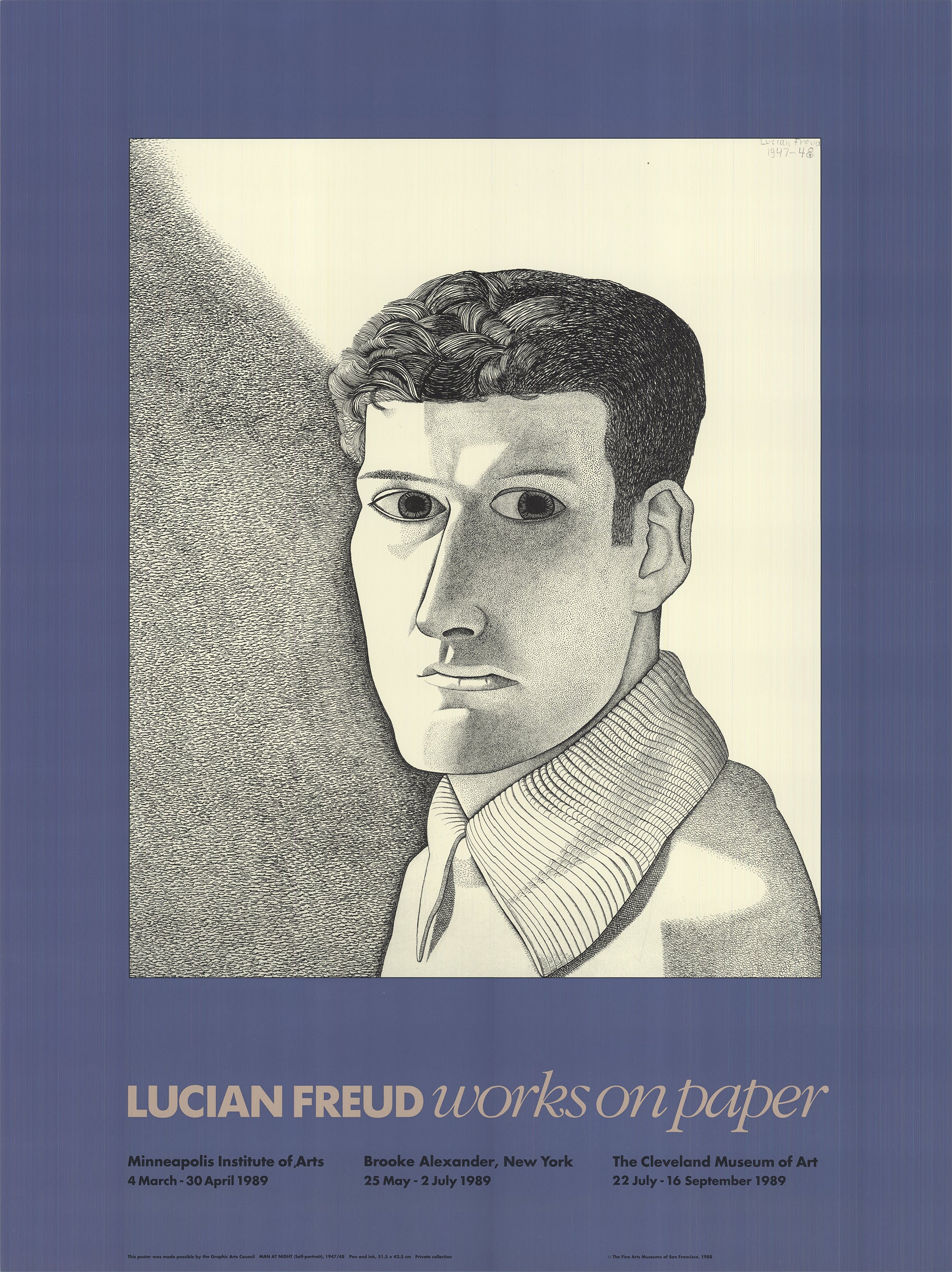 Lucien Freud 'Man At Night (Self Portrait) 1989