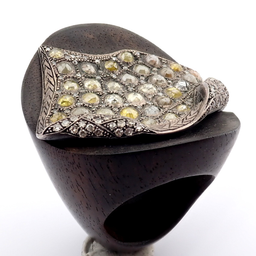 Natural Diamond 925 Silver Ring