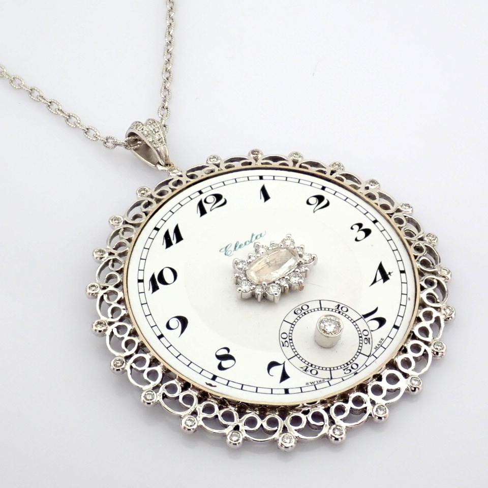 Natural Diamond 14K White Gold Necklace