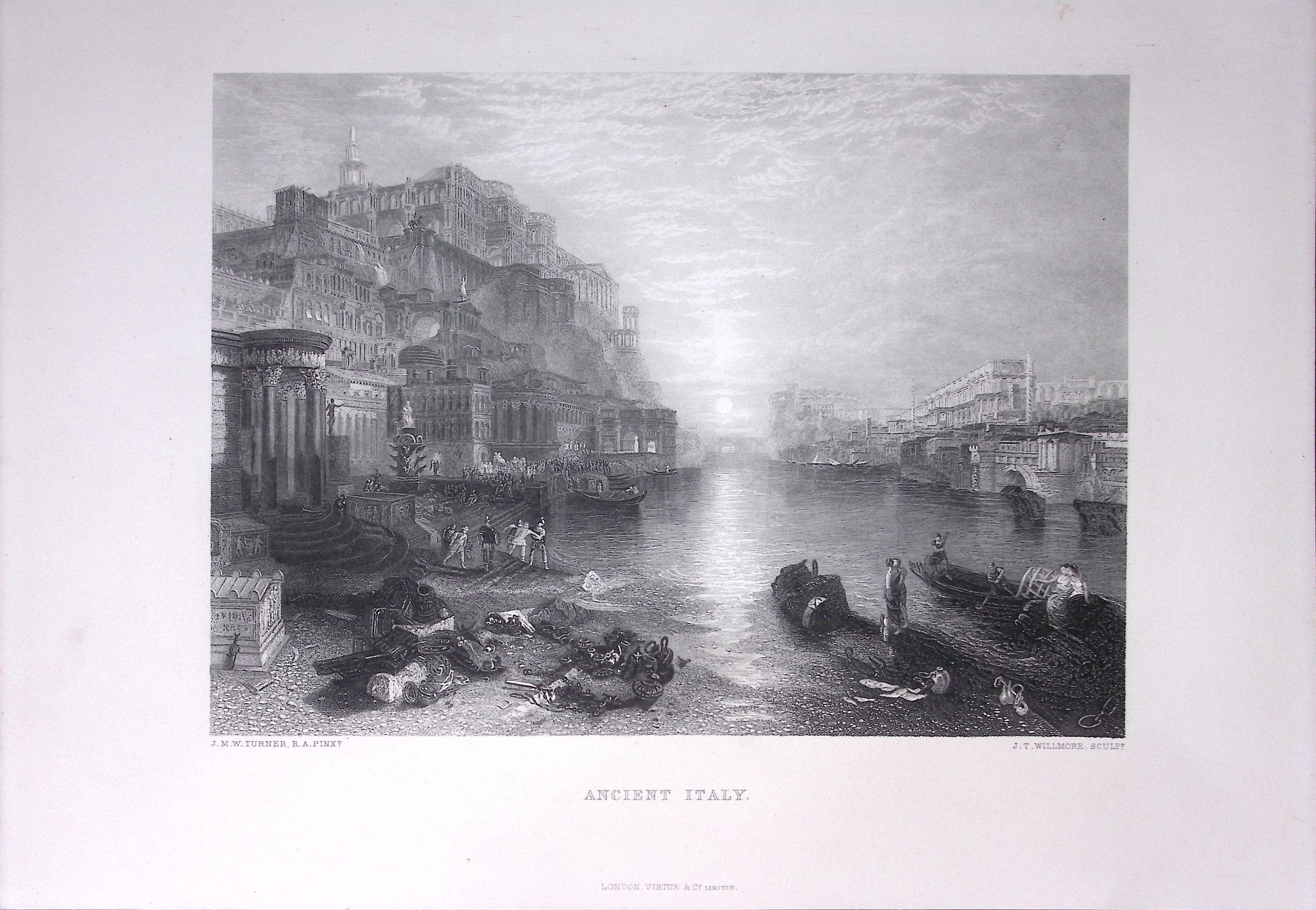 J.M.W Turner The Parting of Hero & Leander Antique Steel Engraving-17-TR