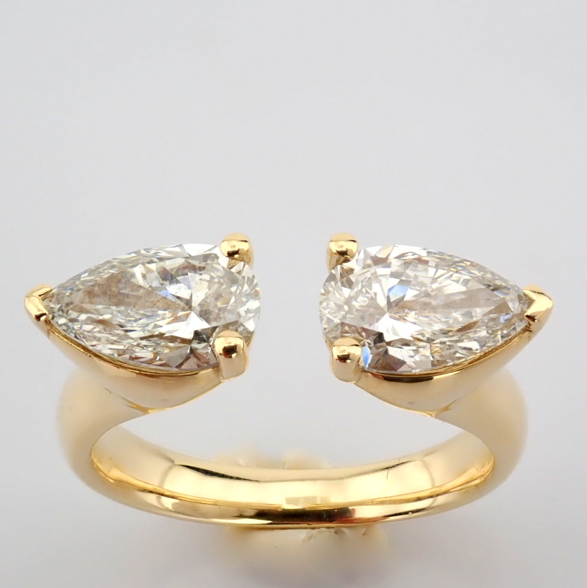 Pear Cut Lab-Grown Diamond Ring - 1.97 Total Carat (IGI Certified)