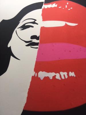 Pure Evil (British 1968-) Marlenes Lips De-constructed - Unique Offset Lithograph 2012