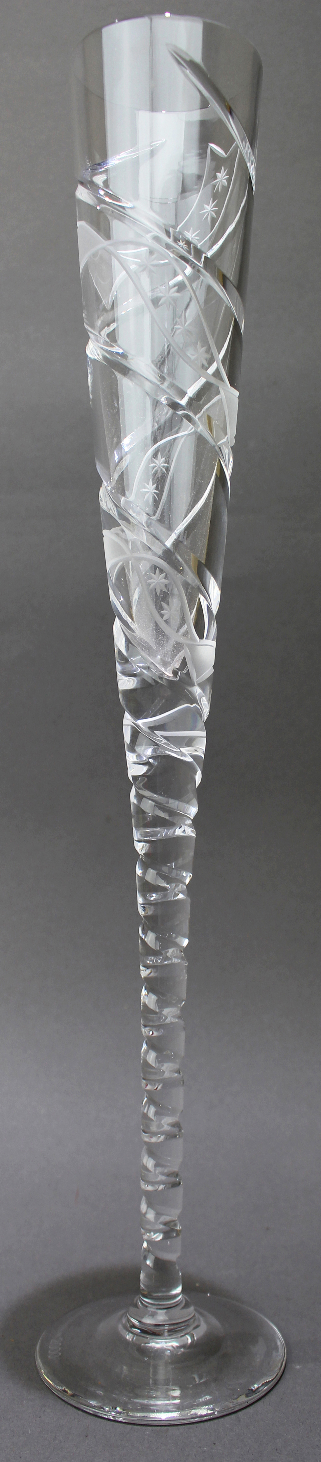 Set of 6 Fine Very Large Crystal Toasting Flutes