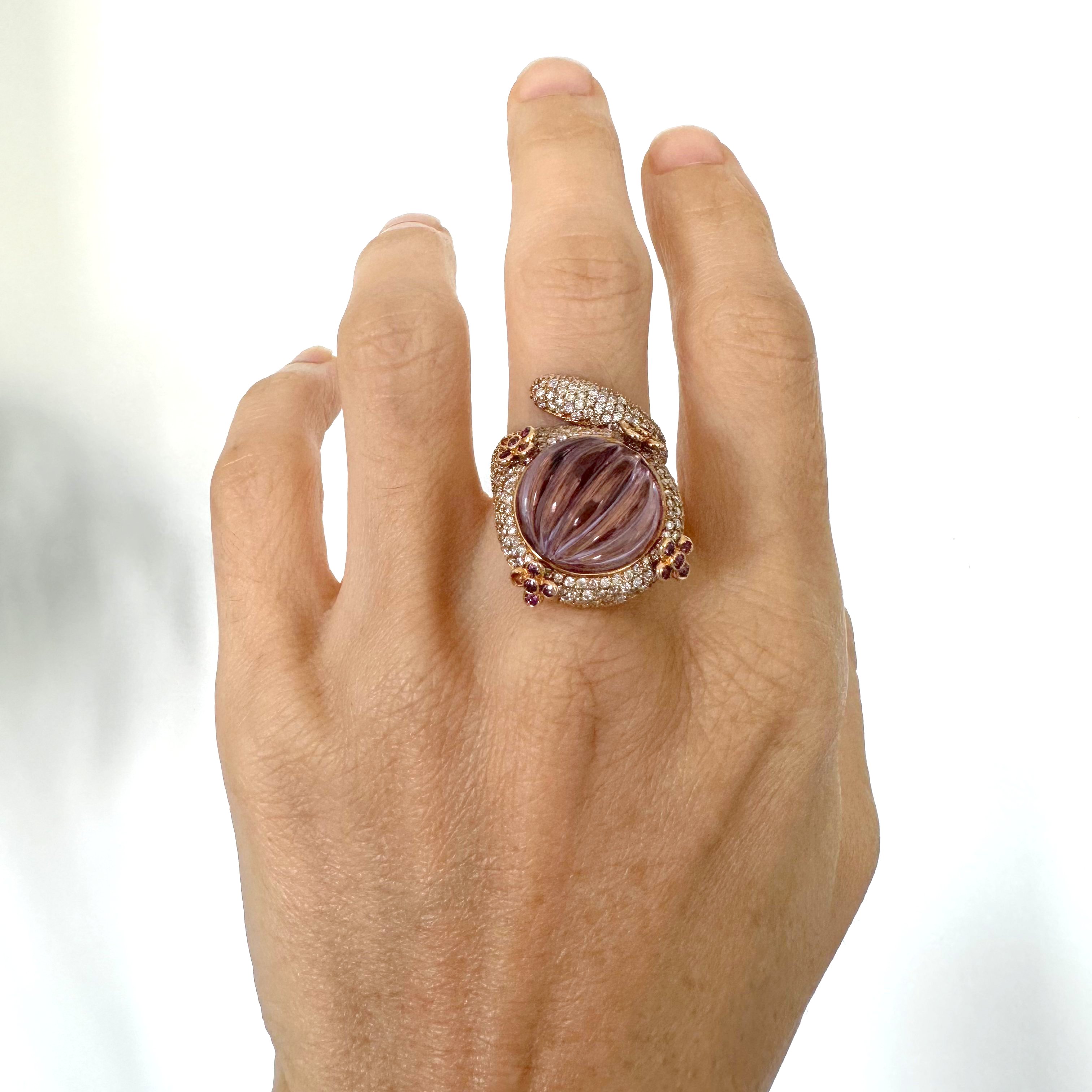Natural Diamond 18K Rose/Pink Gold Ring
