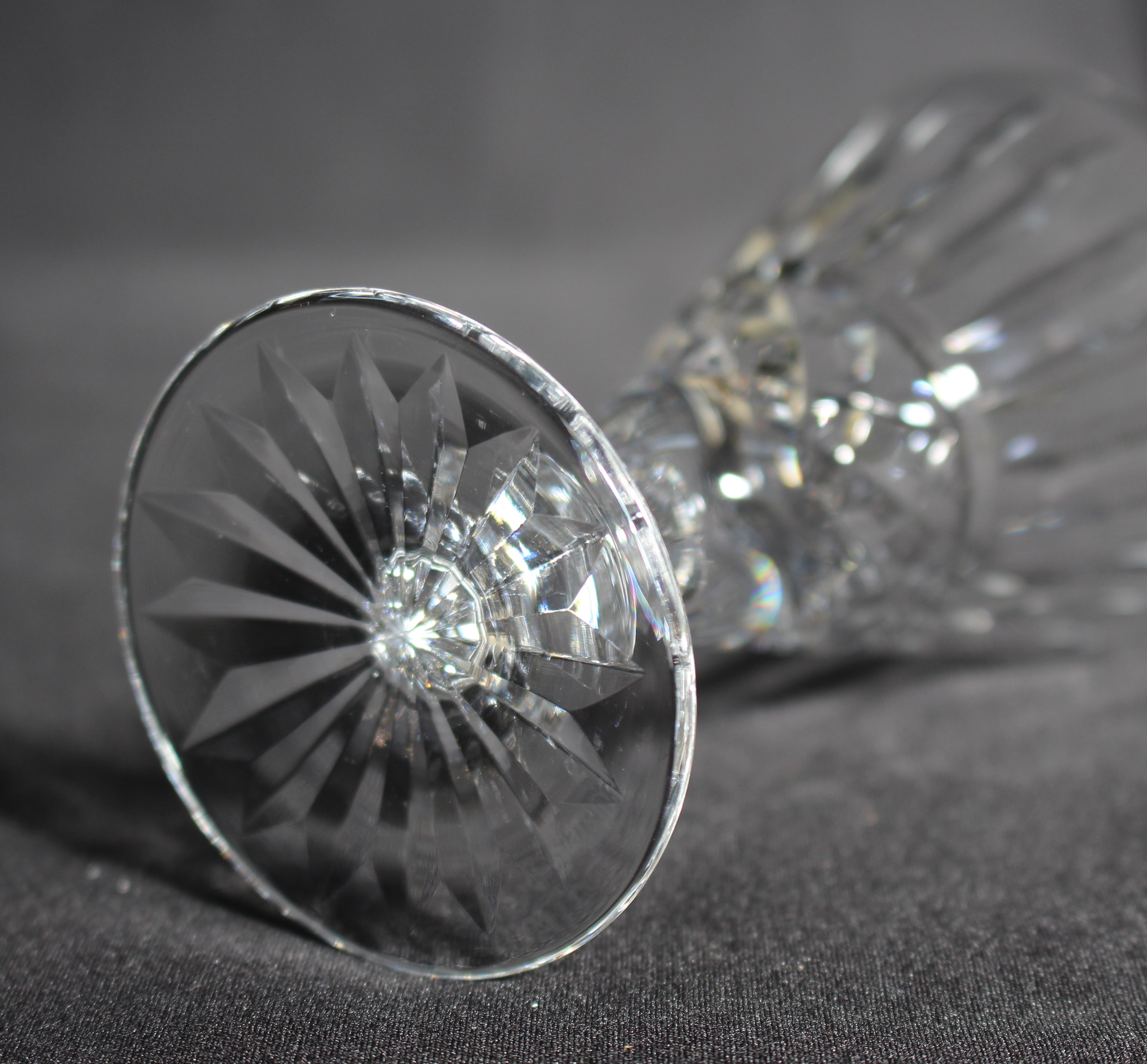 Set of 6 Vintage Waterford Cut Crystal Knopped Sherry Glasses