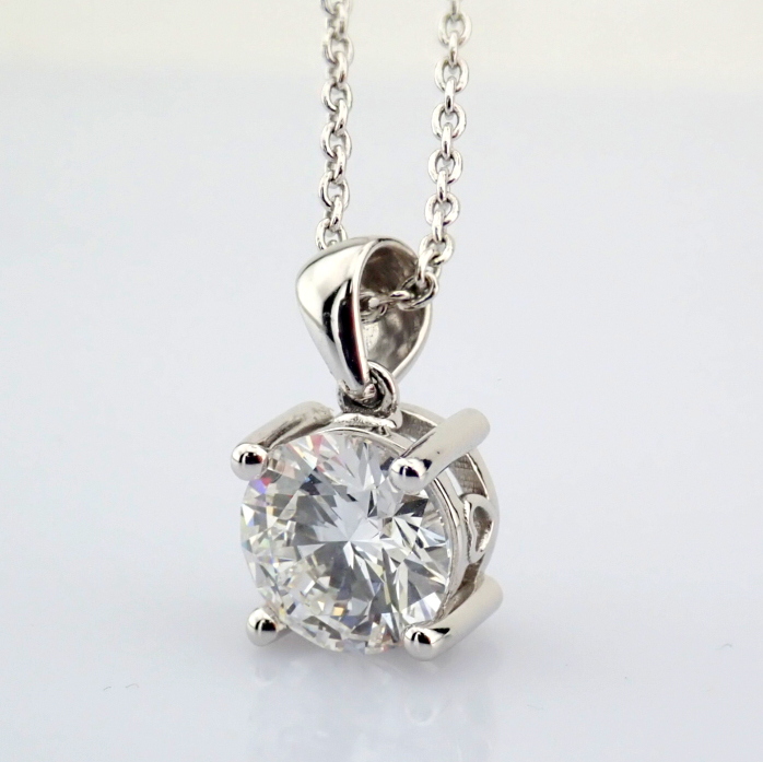 Round Cut Lab-Grown Diamond Necklace - 2.08 Total Carat (IGI Certified)