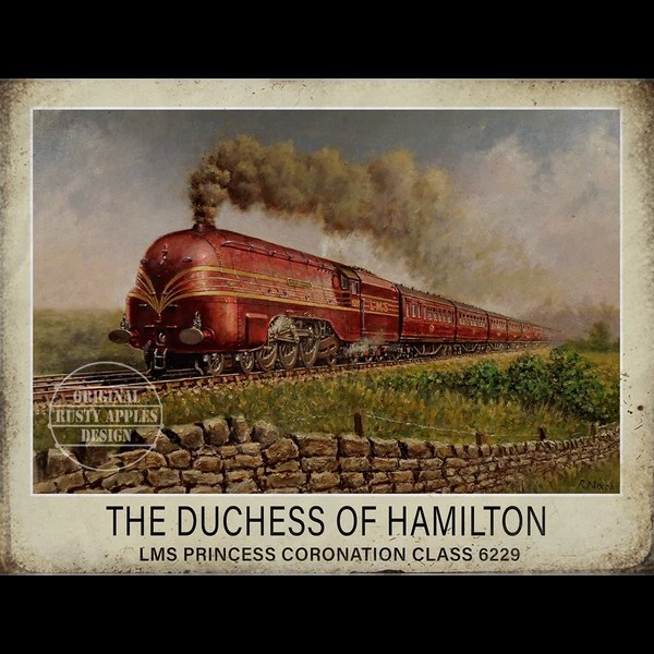 Duchess of Hamilton Coronation Class Nostalgic Iconic Steam Train Metal Wall Art