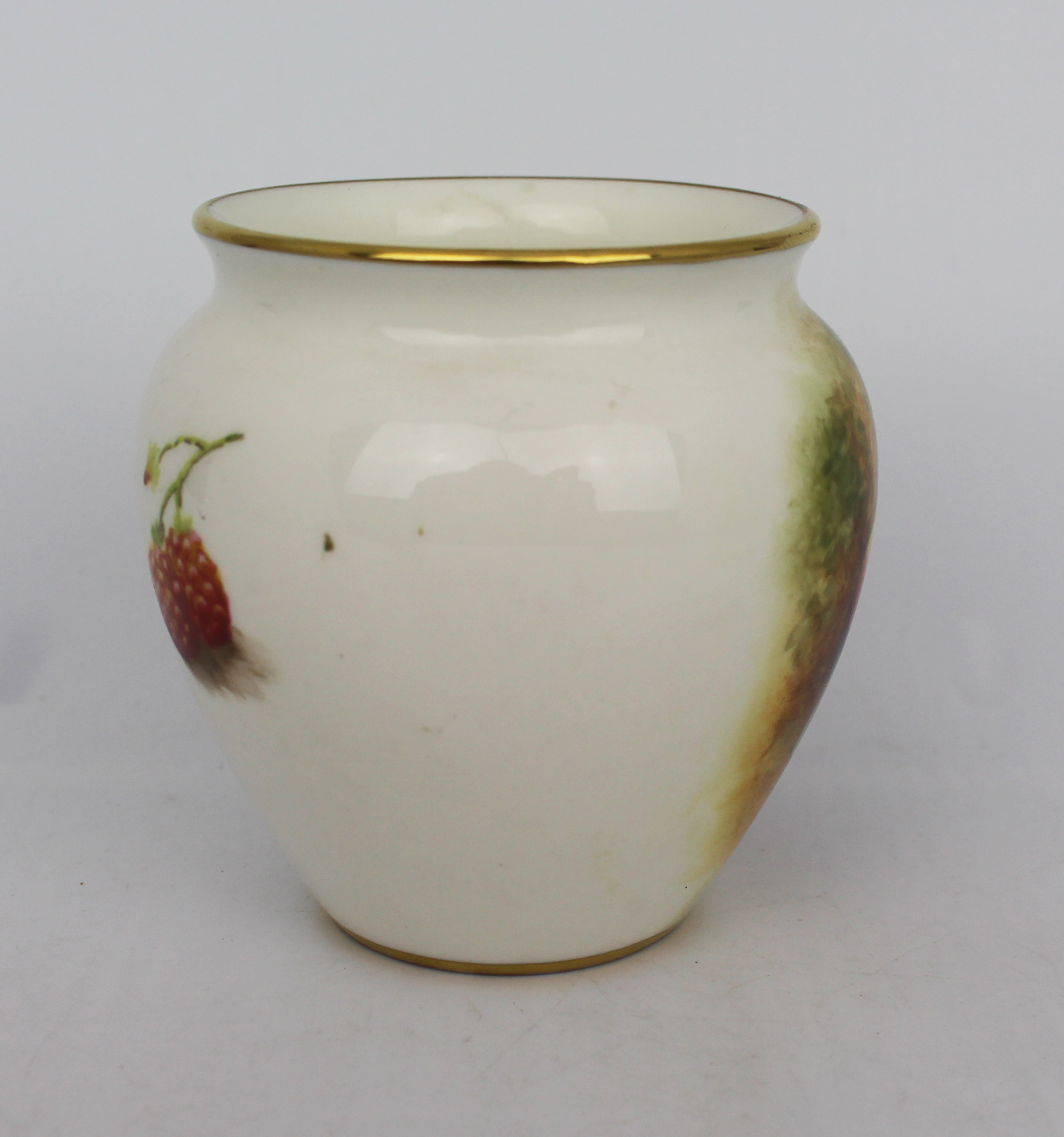 Mid 20th c. Royal Worcester Hand Painted Fruit Vase